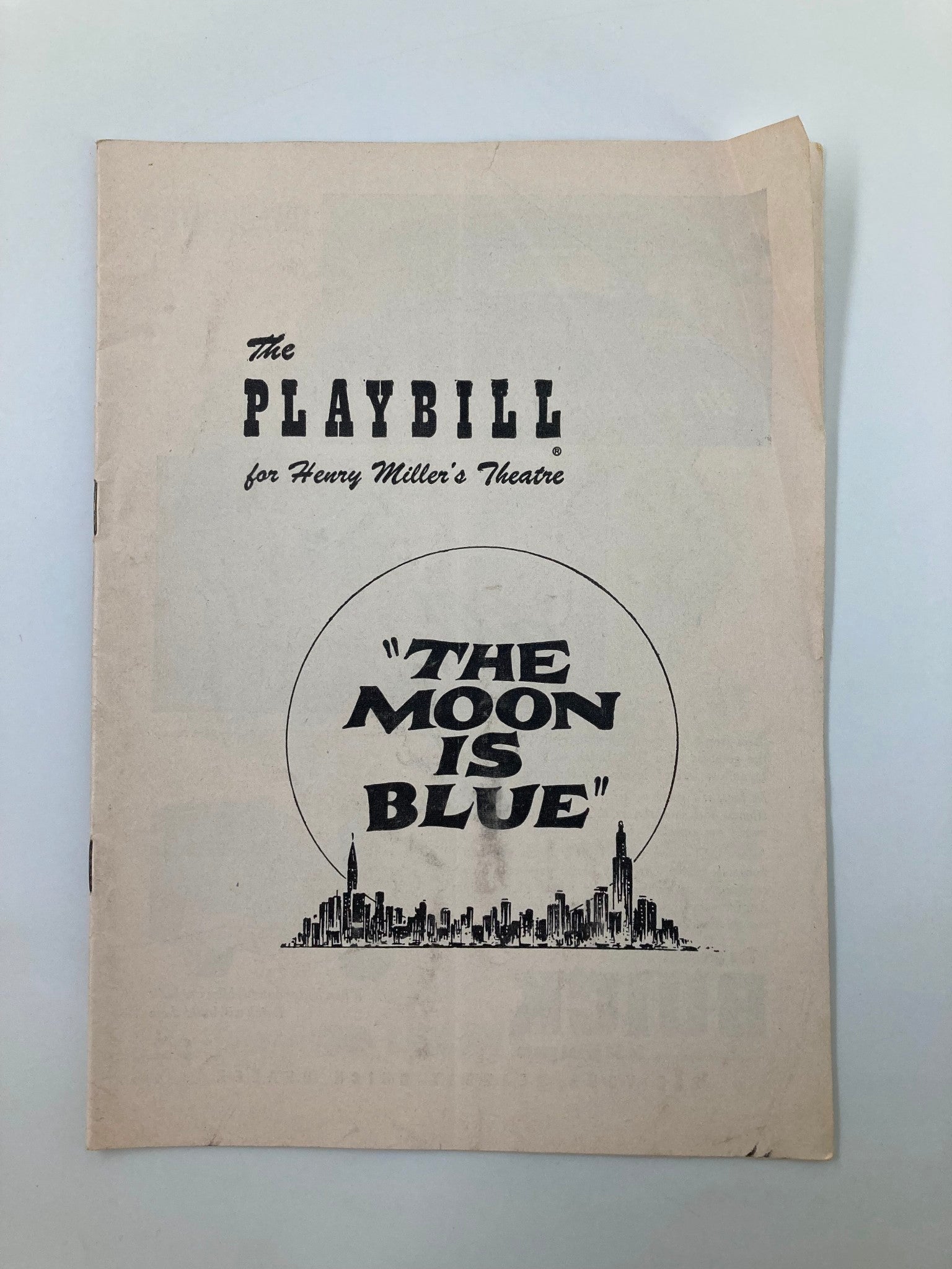 1953 Playbill Henry Miller's Theatre The Moon Is Blue Donald Cook, Barry Nelson