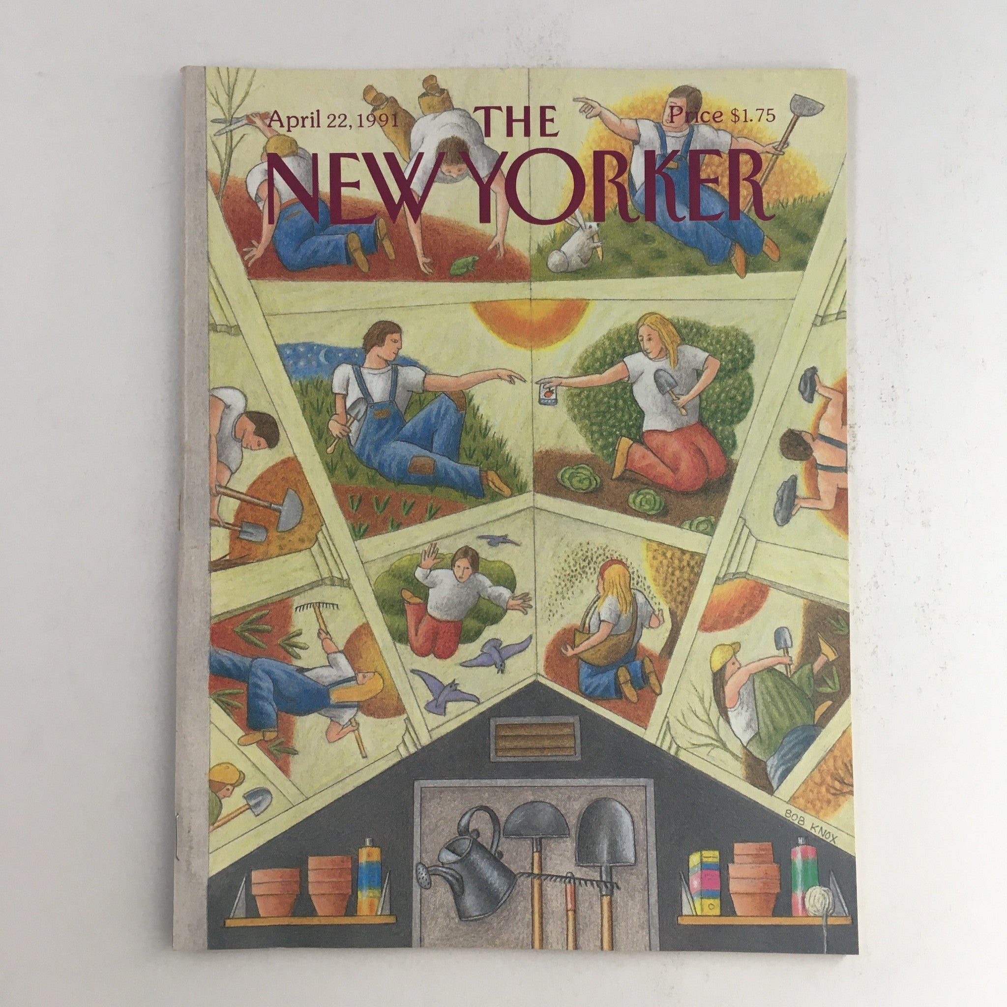 The New Yorker April 22 1991 Full Magazine Theme Cover by Bob Knox No Label