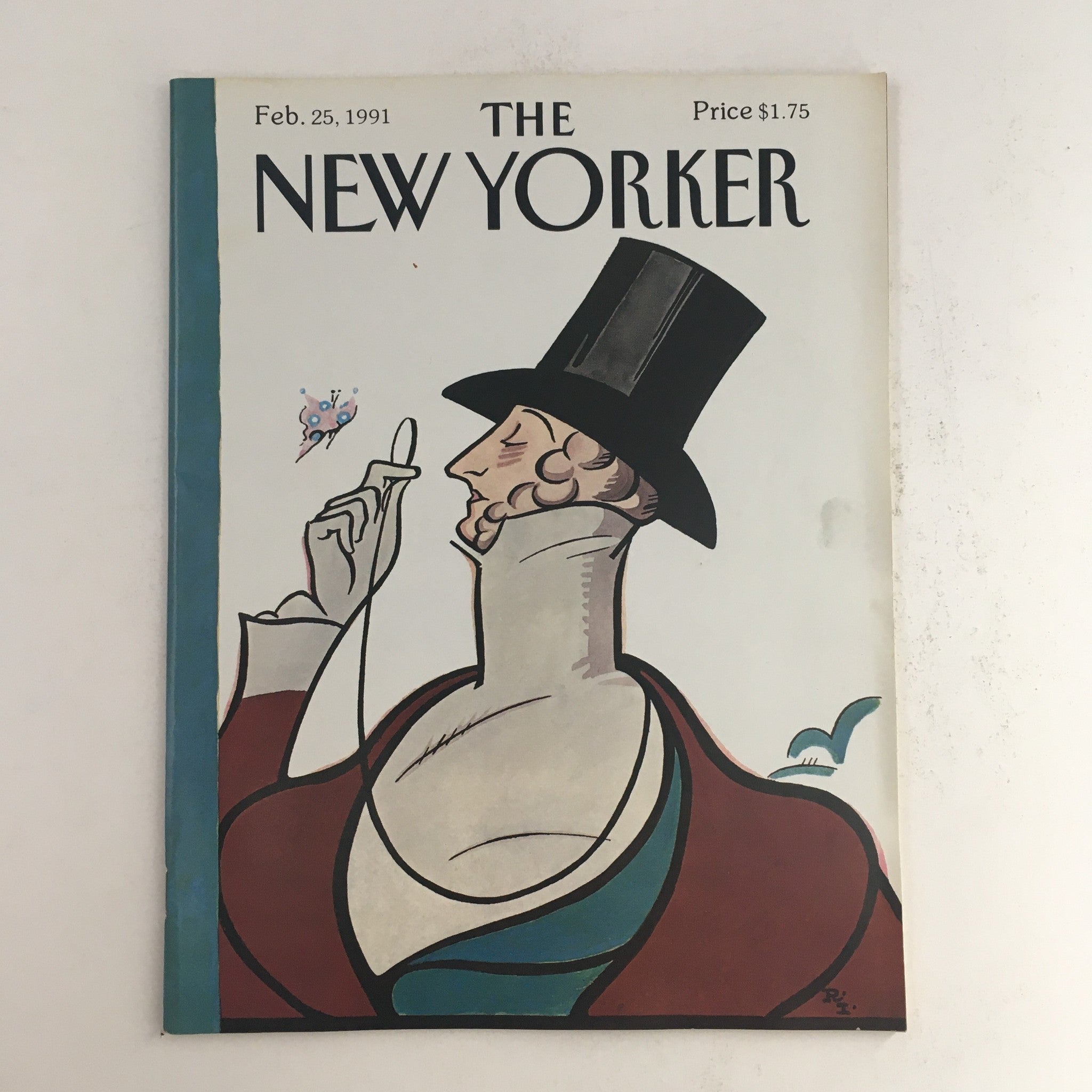 The New Yorker February 25 1991 Full Magazine Theme Cover by Rea Irvin No Label