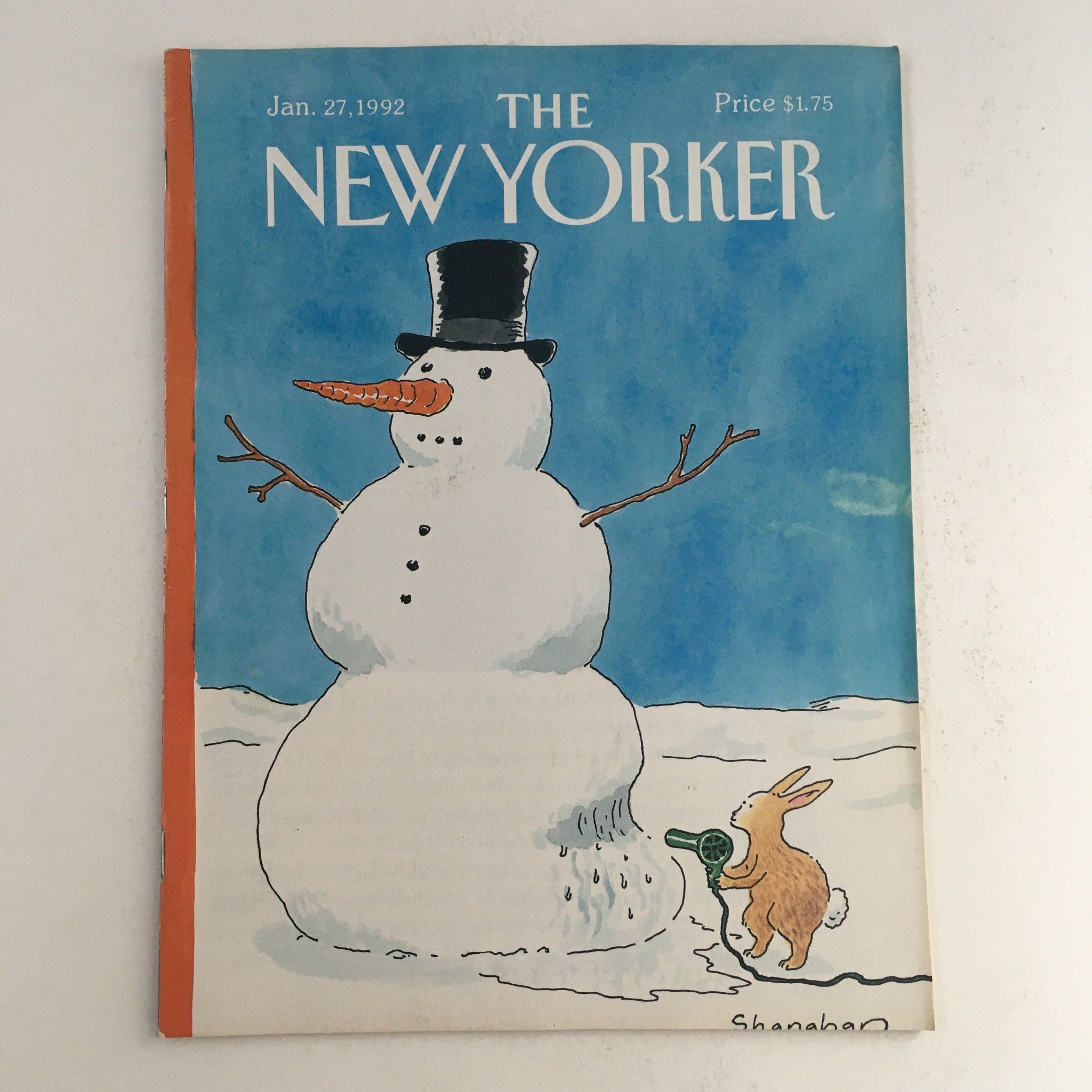 The New Yorker January 27 1992 Full Magazine Theme Cover by Danny Shanahan