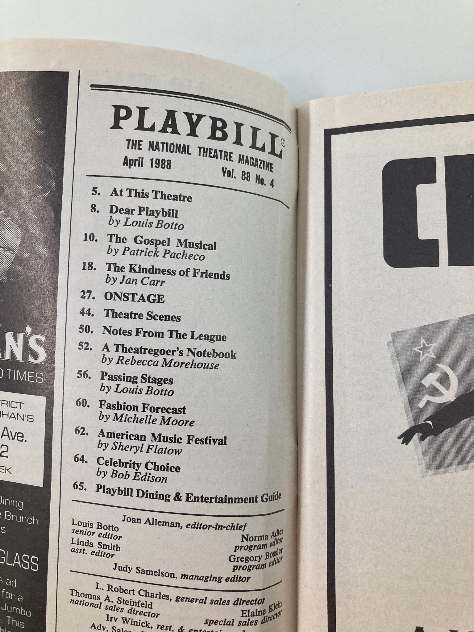 1988 Playbill The Music Box Mail A New Musical Michael Rupert, Antonia Ellis