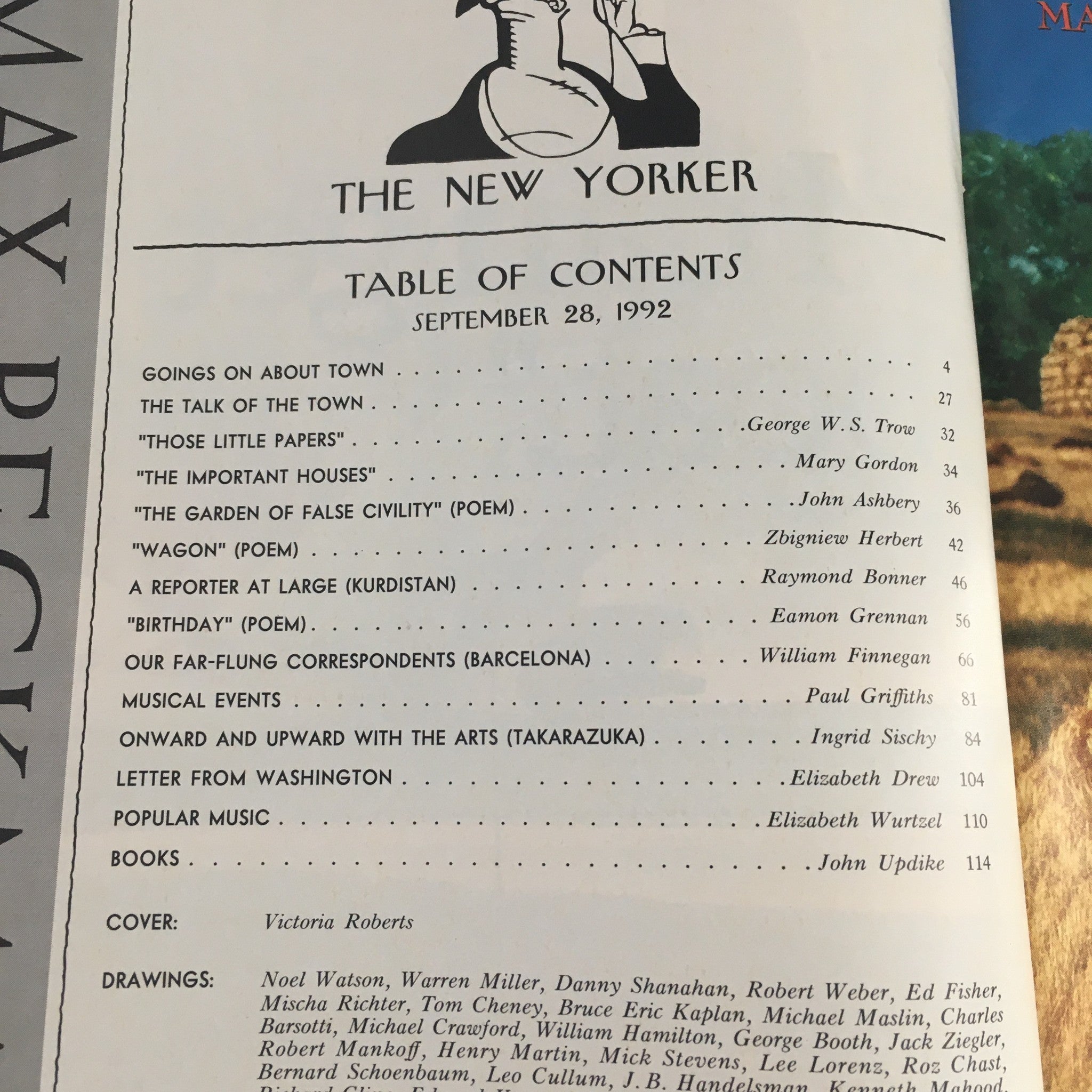 The New Yorker September 28 1992 Full Magazine Theme Cover Victoria Roberts VG