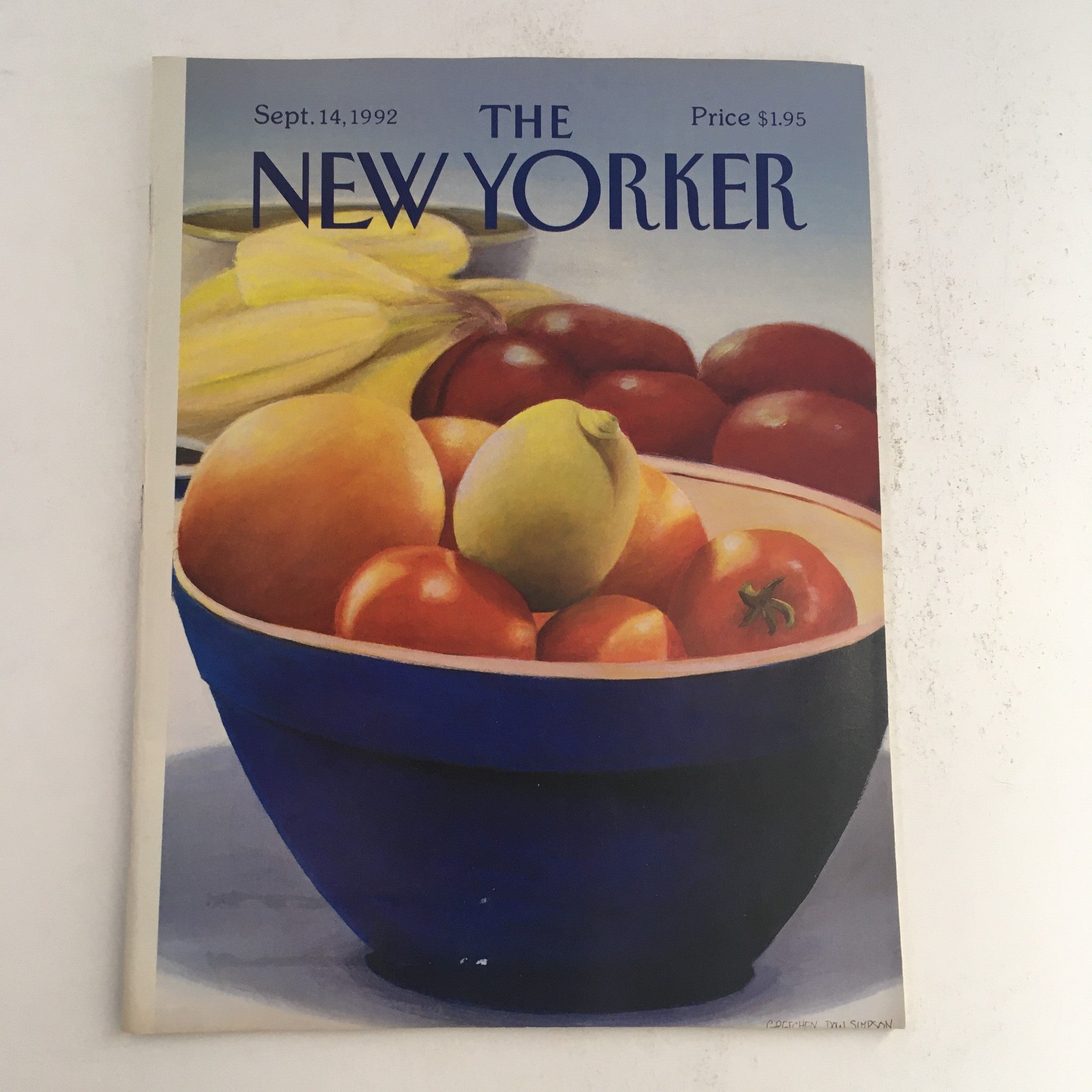 The New Yorker September 14 1992 Full Magazine Theme Cover Gretchen Dow Simpson