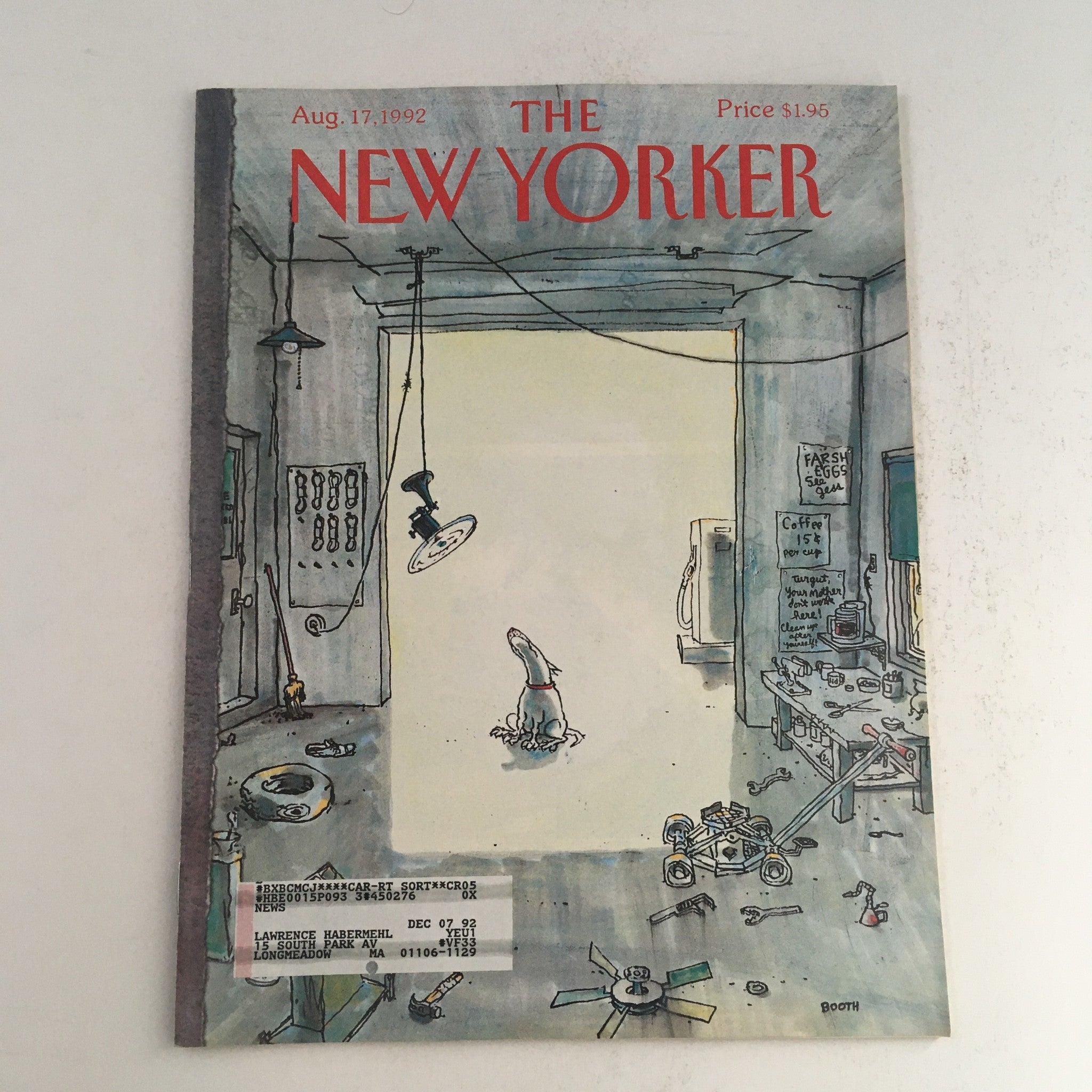 The New Yorker August 17 1992 Full Magazine Theme Cover by George Booth VG