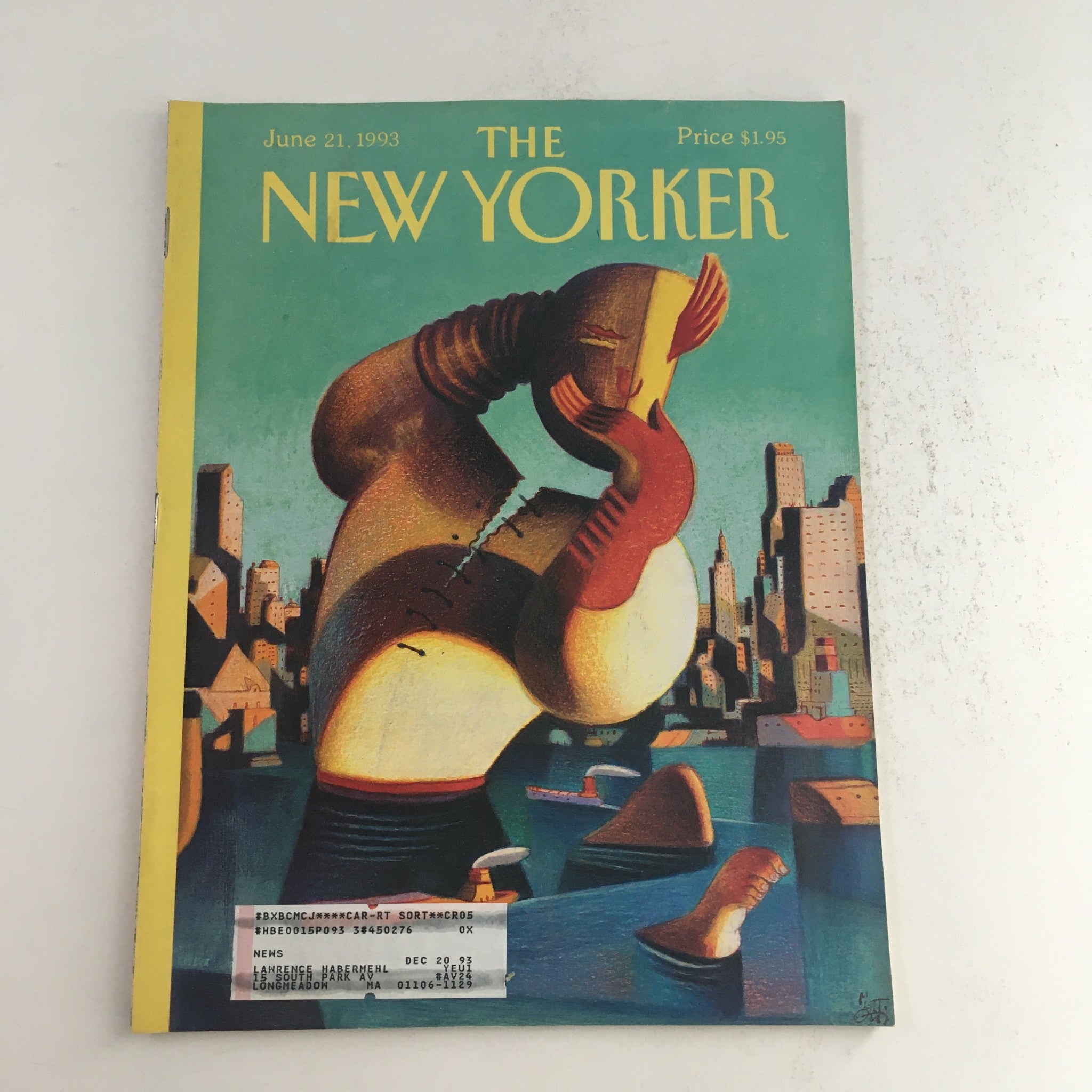 The New Yorker June 21 1993 Full Magazine Theme Cover by Lorenzo Mattotti VG