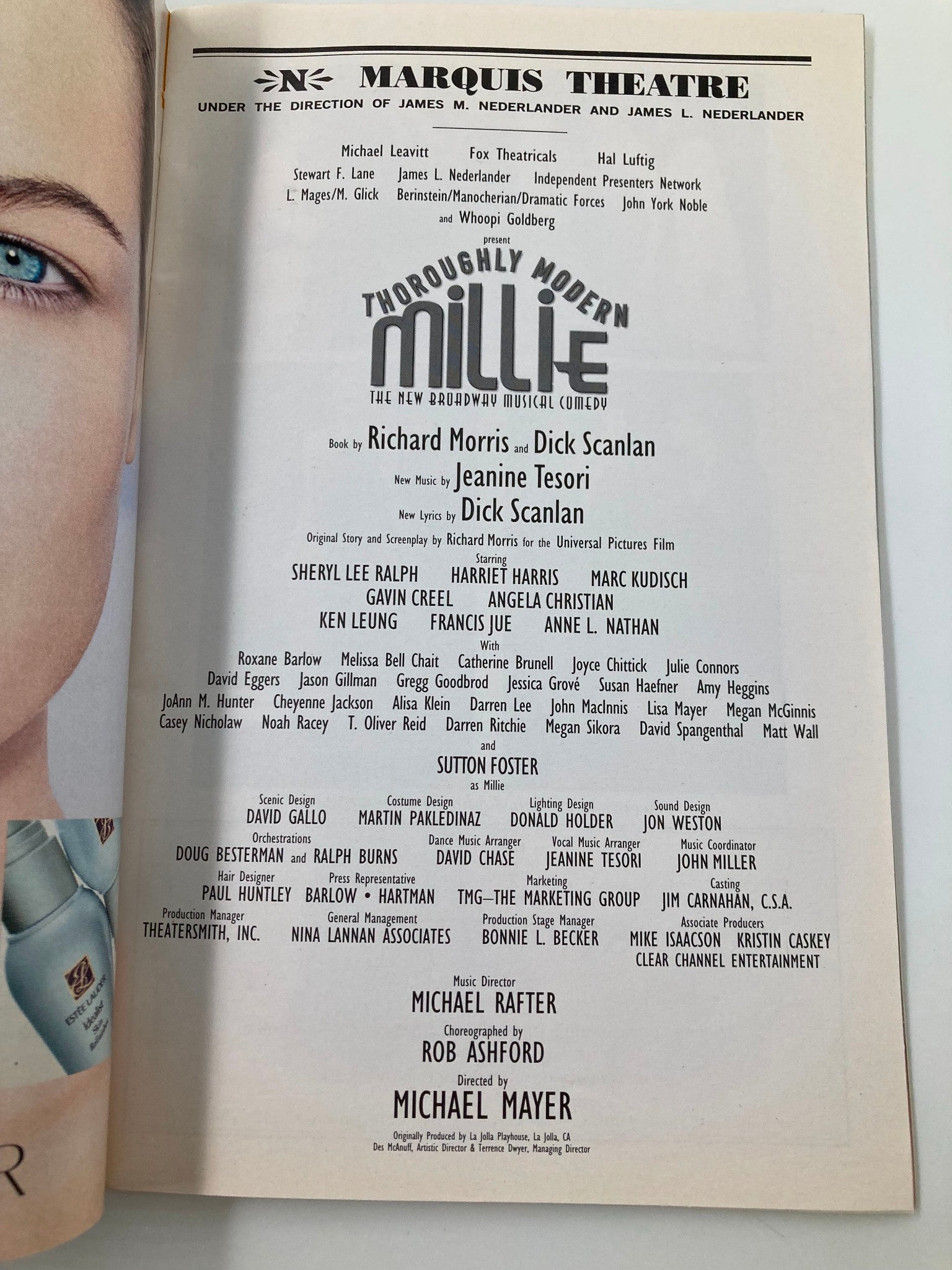 2002 Playbill Marquis Theatre Thoroughly Modern Millie Sherly Lee Ralph