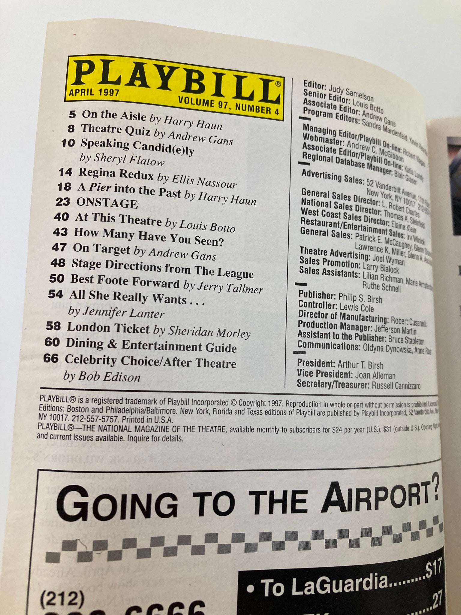 1997 Playbill Royale Theatre Dream Lesley Ann Warren, John Pizzarelli