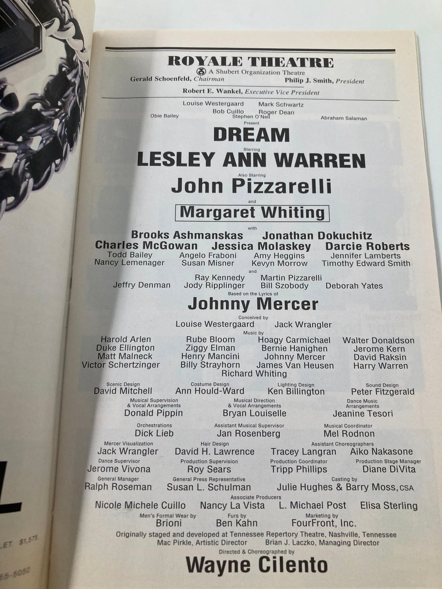 1997 Playbill Royale Theatre Dream Lesley Ann Warren, John Pizzarelli