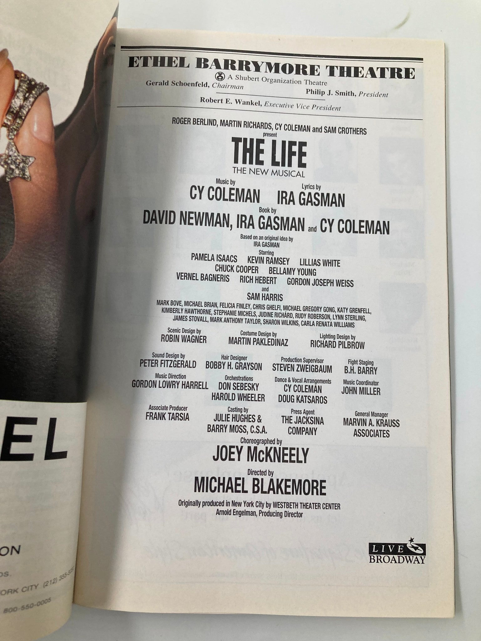 1997 Playbill Ethel Barrymore Theatre The Life Pamela Isaacs, Kevin Ramsey