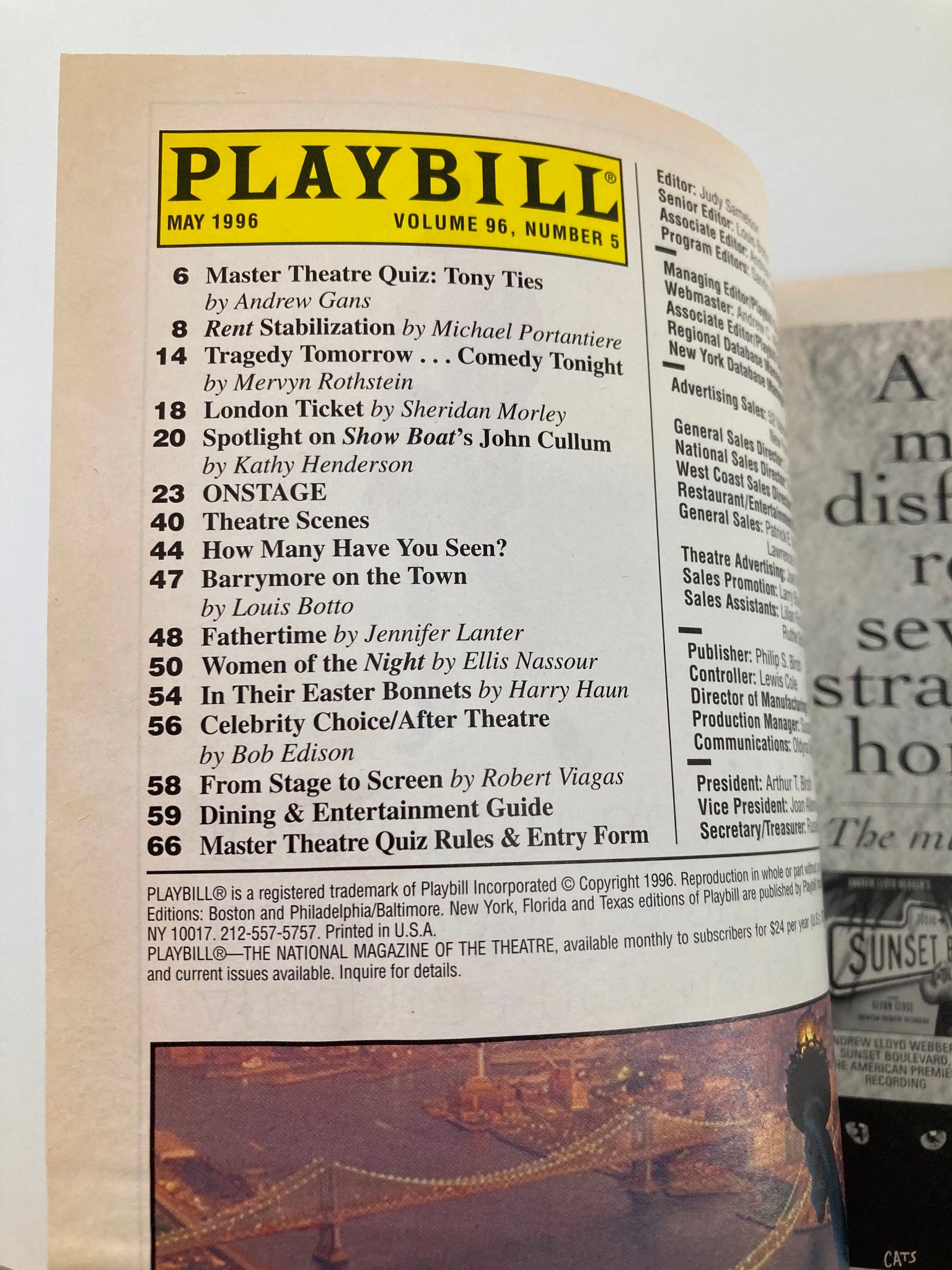 1996 Playbill Lucile Fortel Theatre Mrs. Klein Uta Hagen, Amy Wright