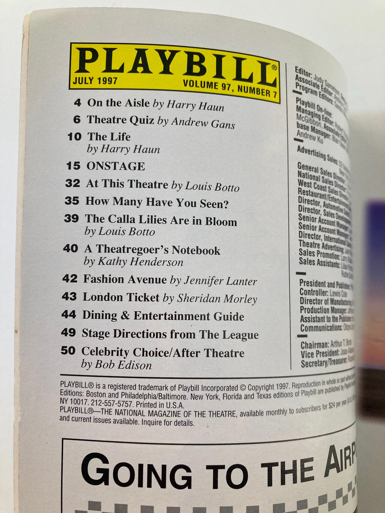 1997 Playbill Union Square Tap Dogs Billy Burke, Brian Burke, Jeremy Fullam