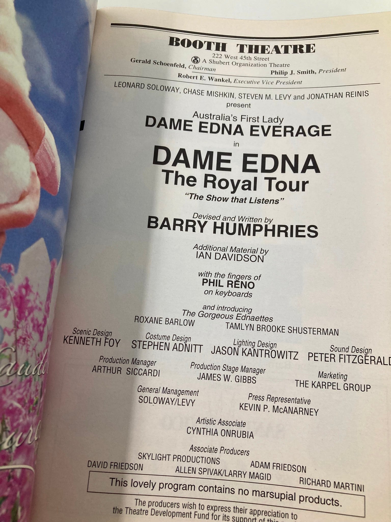 2000 Playbill Booth Theatre Dame Edna The Royal Tour The Show That Listens