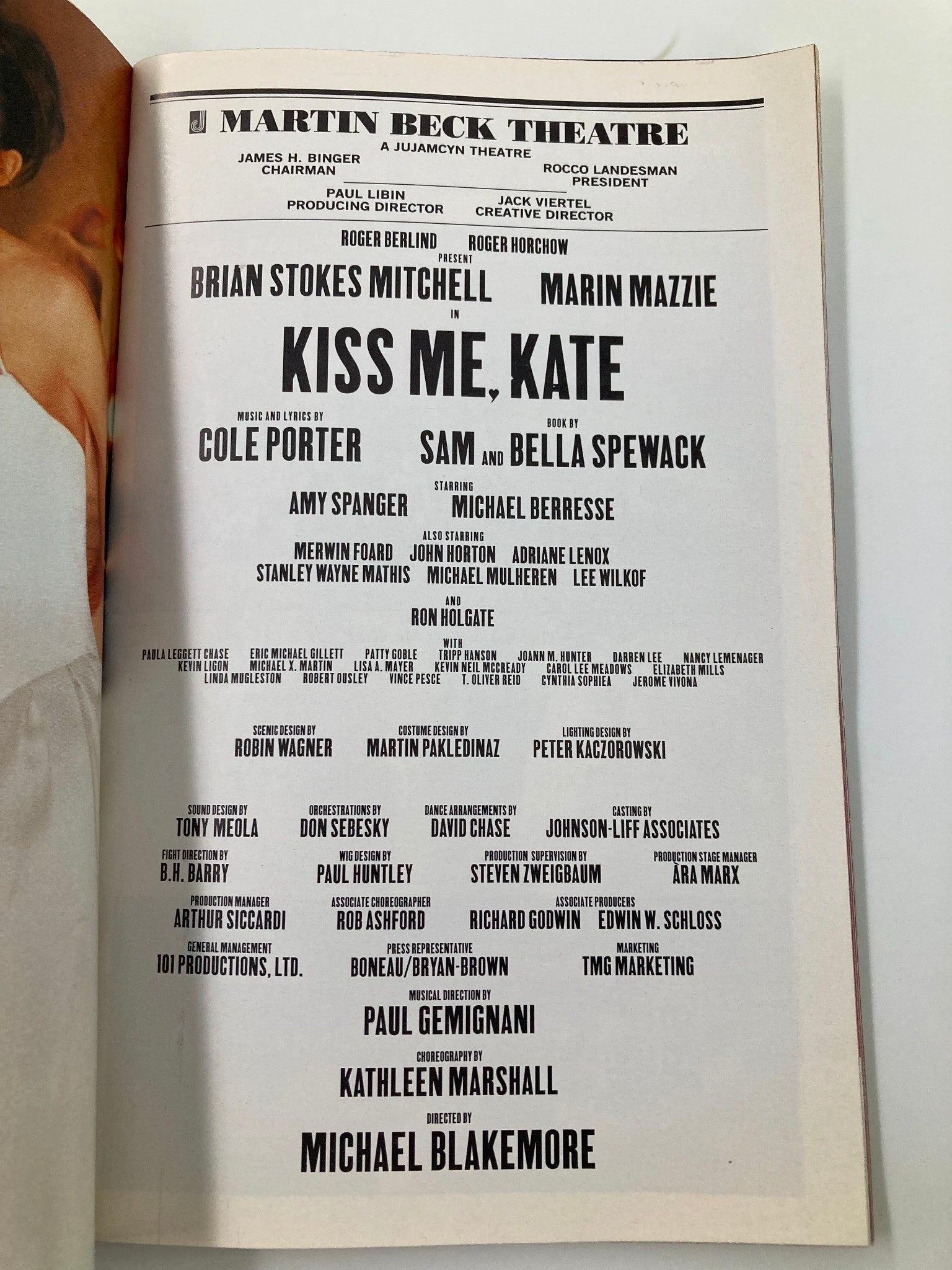 2000 Playbill Martin Beck Theatre Kiss Me, Kate Brian Stokes Mitchell