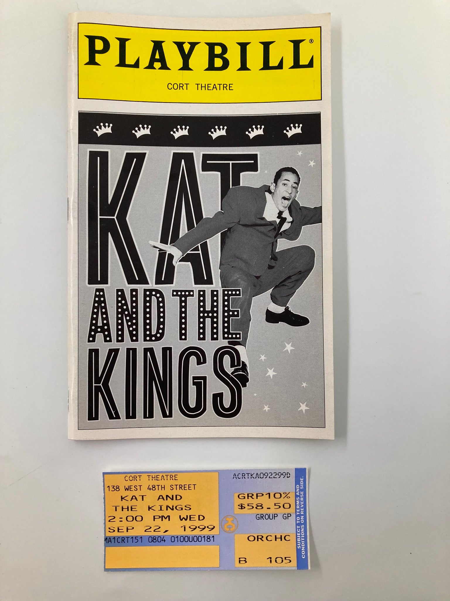 1999 Playbill Cort Theatre Kat and The Kings Jody J. Abrahams, Luqmaan Adams