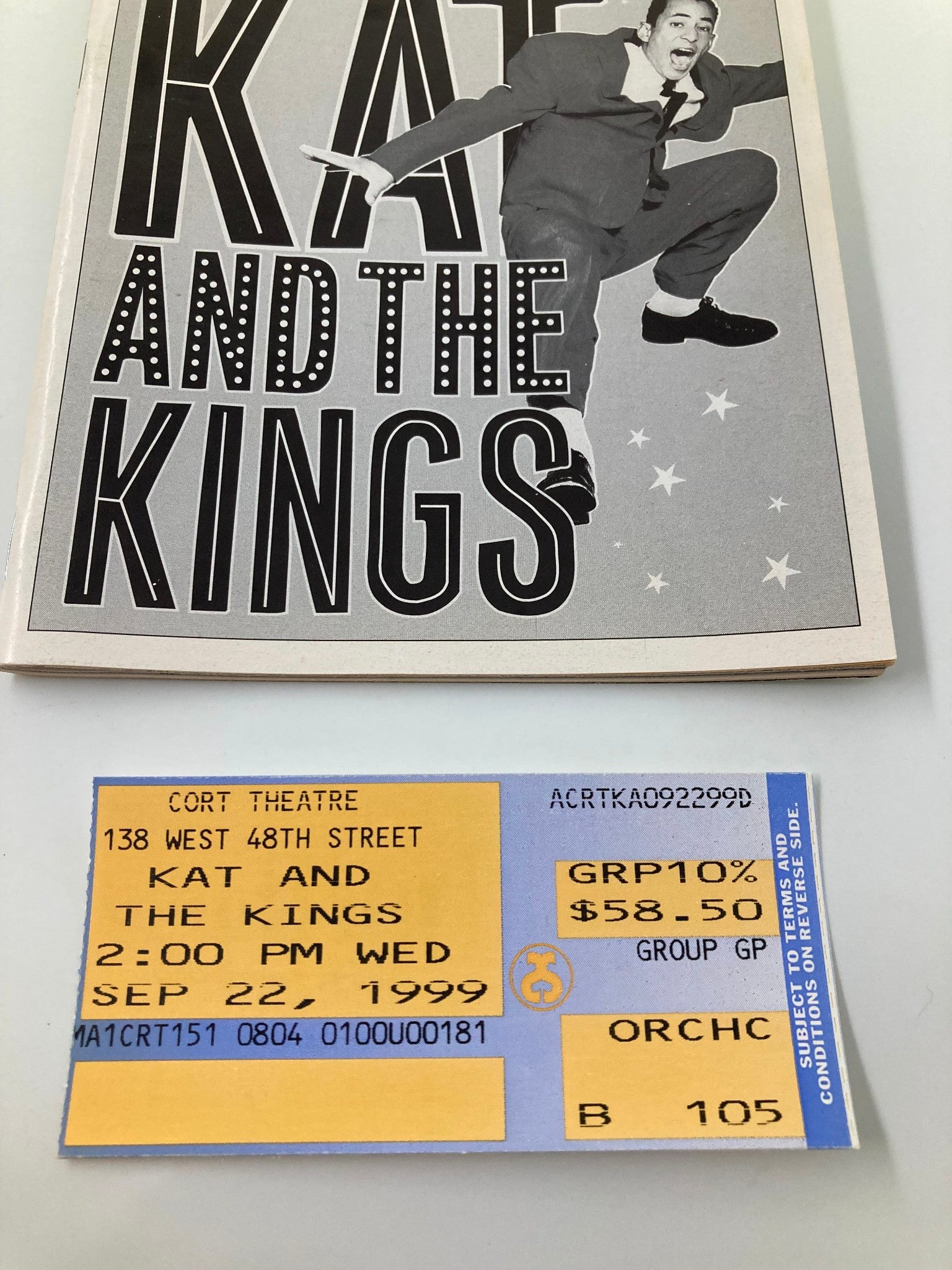 1999 Playbill Cort Theatre Kat and The Kings Jody J. Abrahams, Luqmaan Adams