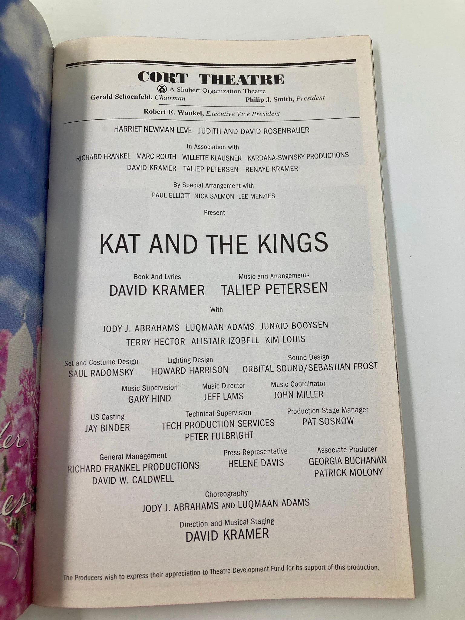 1999 Playbill Cort Theatre Kat and The Kings Jody J. Abrahams, Luqmaan Adams