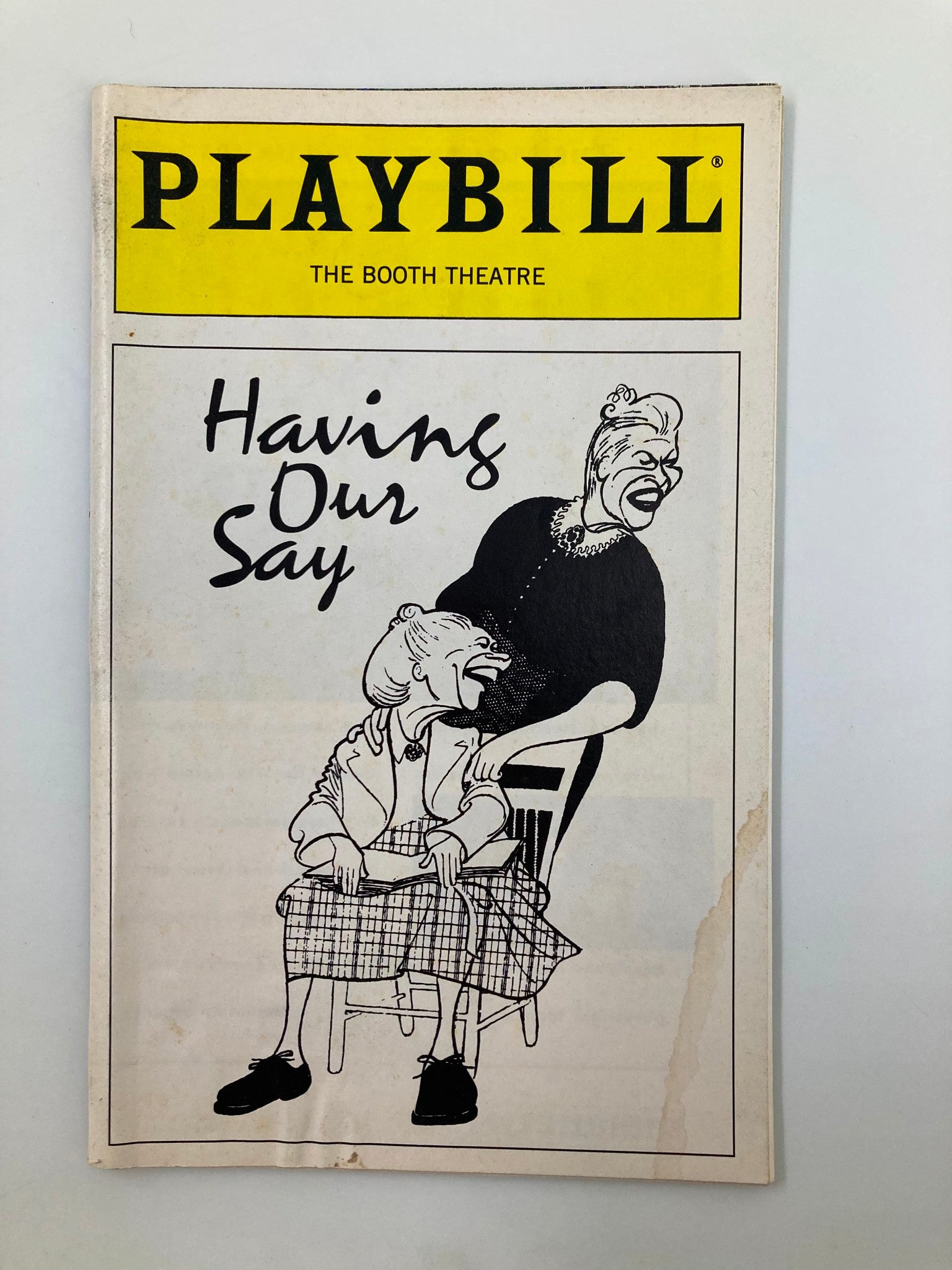 1995 Playbill Booth Theatre Having Our Say Mary Alice and Gloria Foster