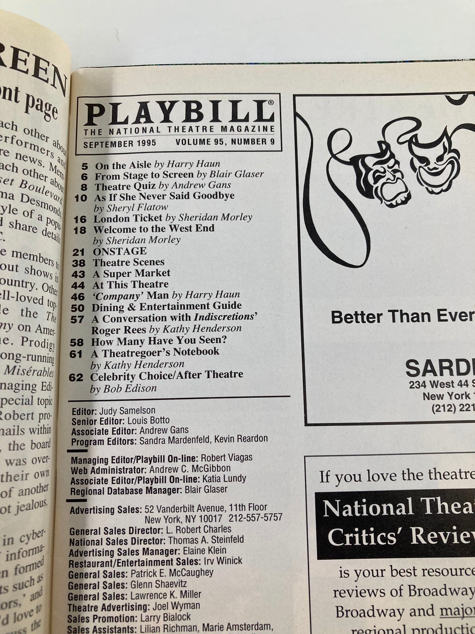 1995 Playbill Booth Theatre Having Our Say Mary Alice and Gloria Foster