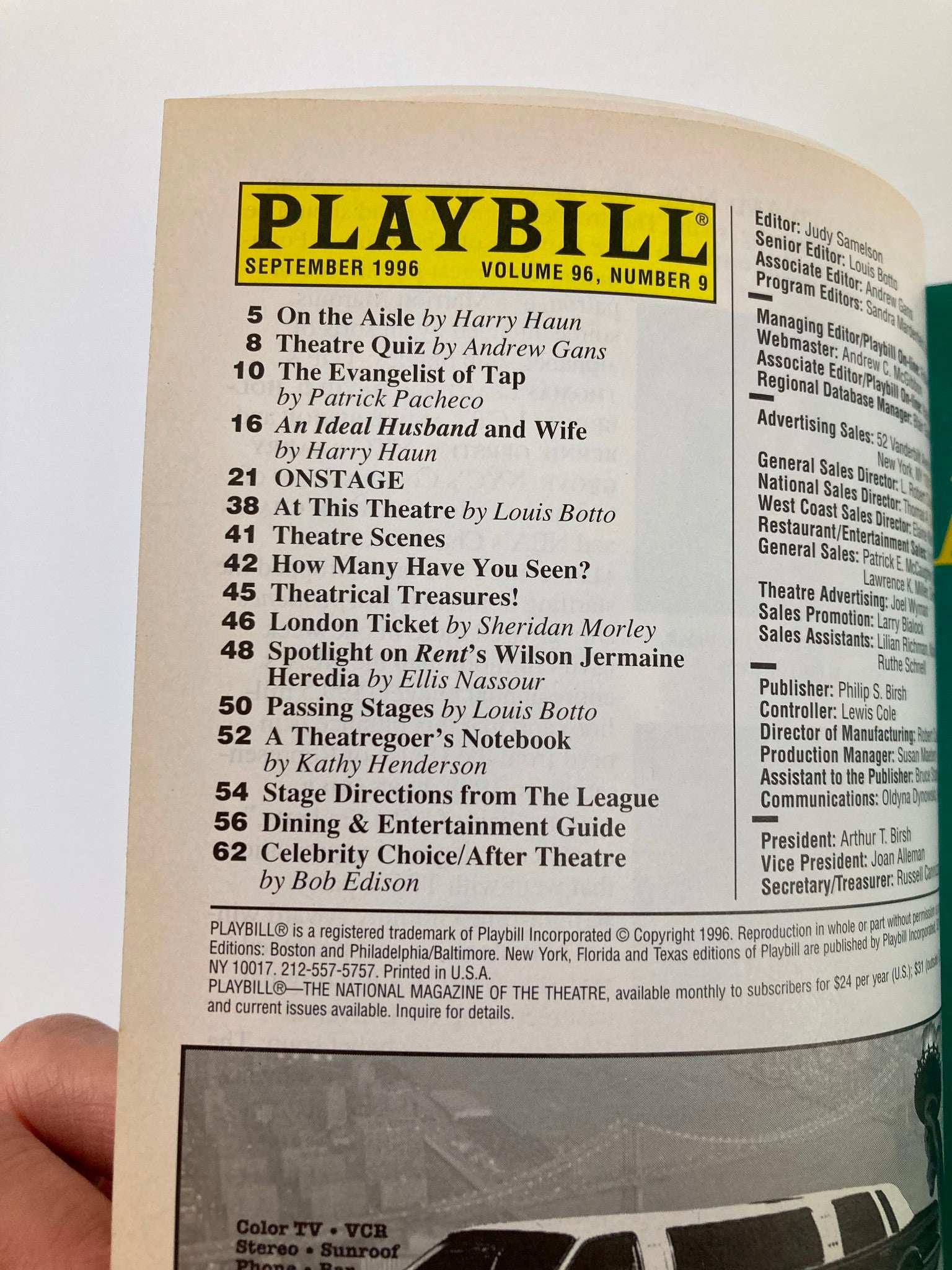 1996 Playbill Cort Theatre Sex and Longing Guy Boyd, Jay Goede, Dana Ivey