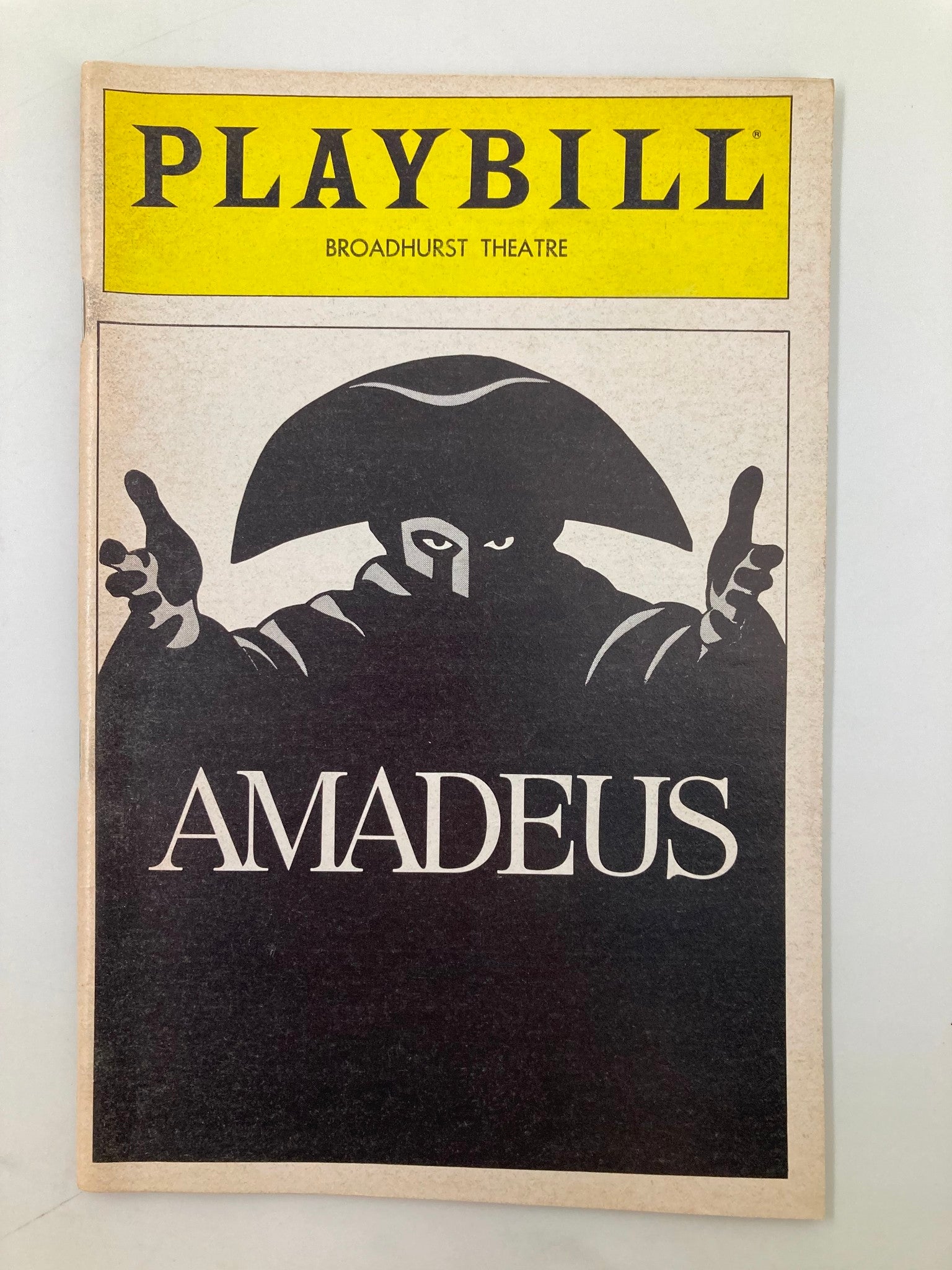 1983 Playbill Broadhurst Theater Amadeus David Dukes John Pankow Suzanne Lederer