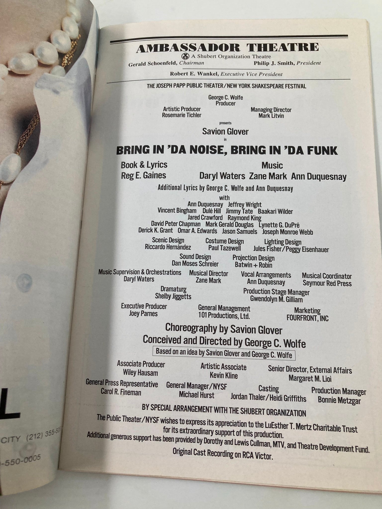 1997 Playbill Ambassador Theatre Bring In 'Da Noise, Bring In 'Da Funk