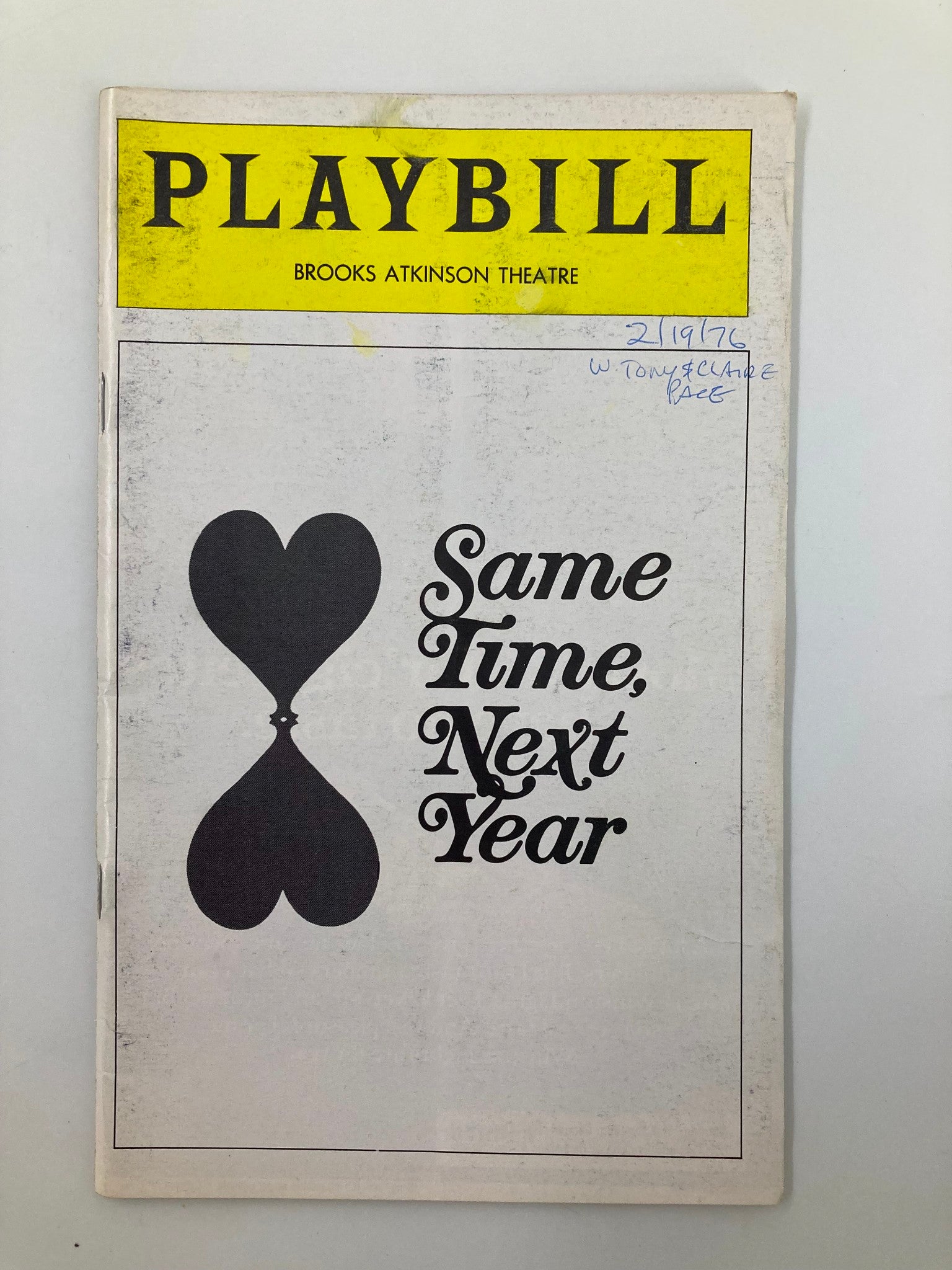 1976 Playbill Brooks Atkinson Theatre Same Time, Next Year Sandy Dennis