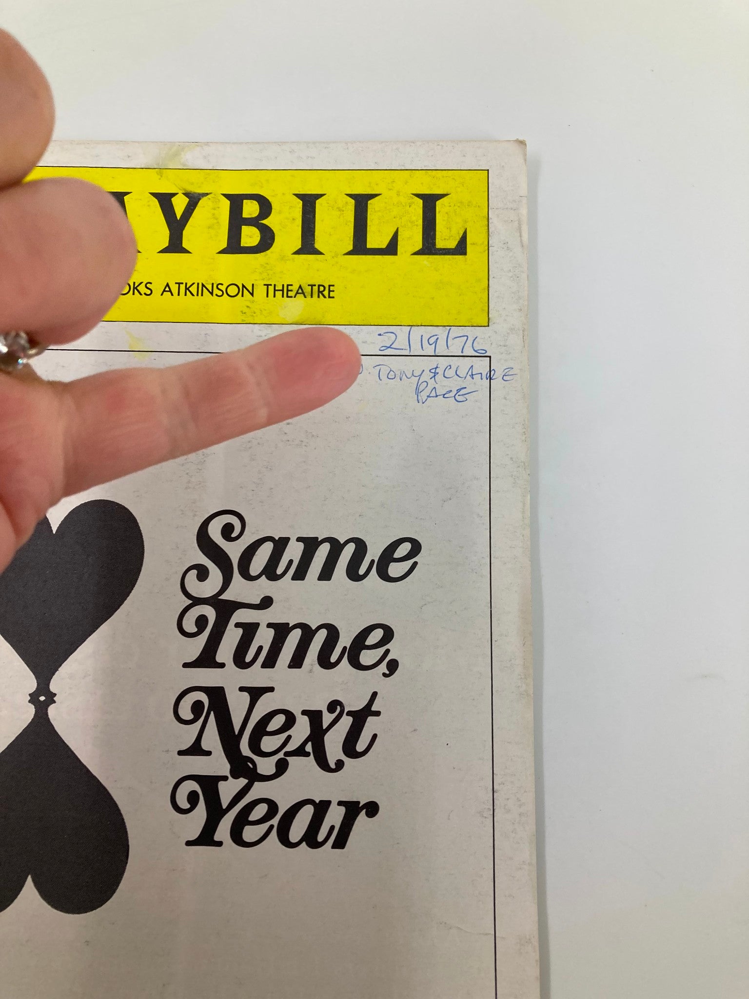 1976 Playbill Brooks Atkinson Theatre Same Time, Next Year Sandy Dennis