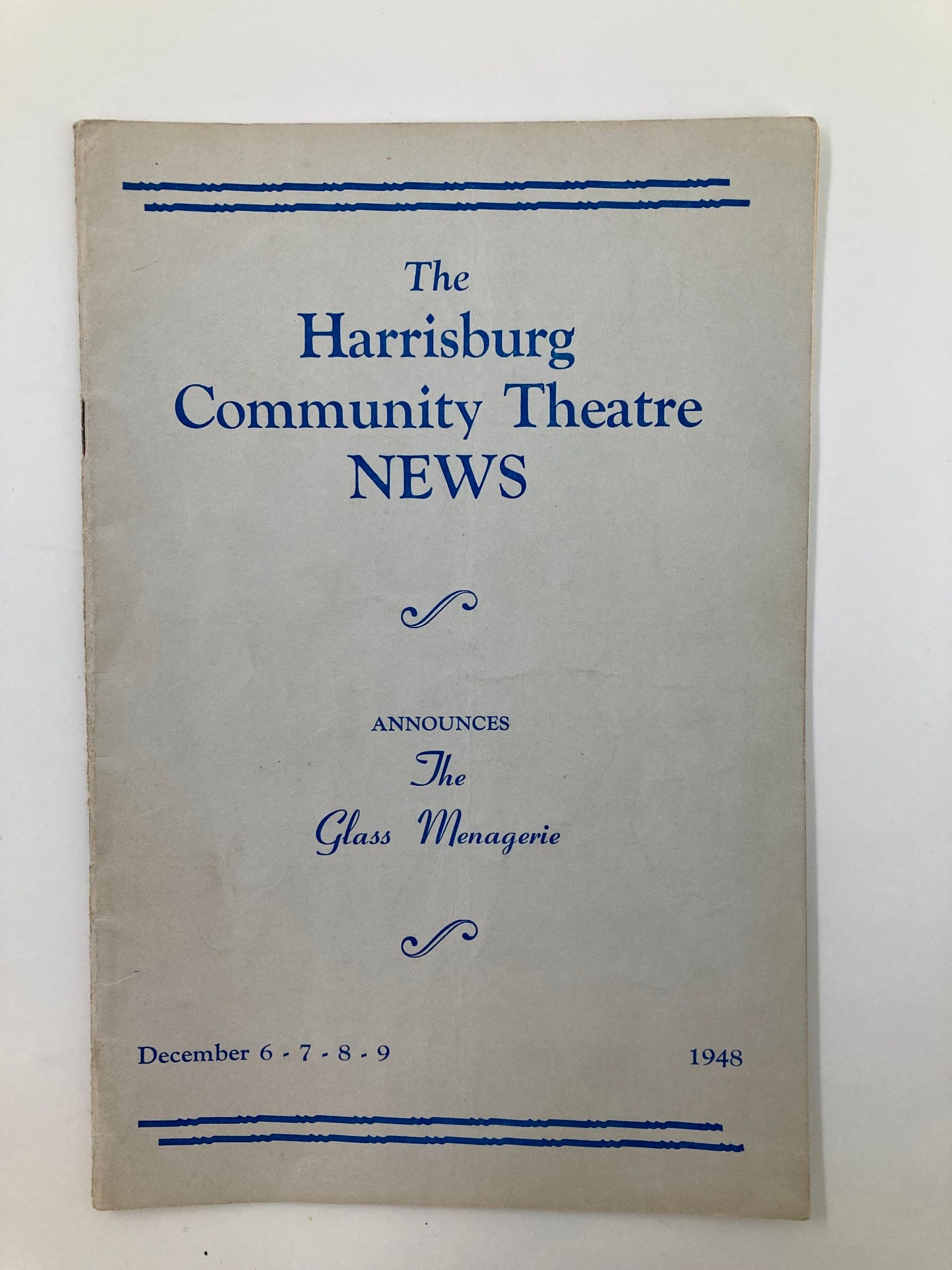 1948 The Harrisburg Community Theatre The Glass Menagerie by Tennessee Williams