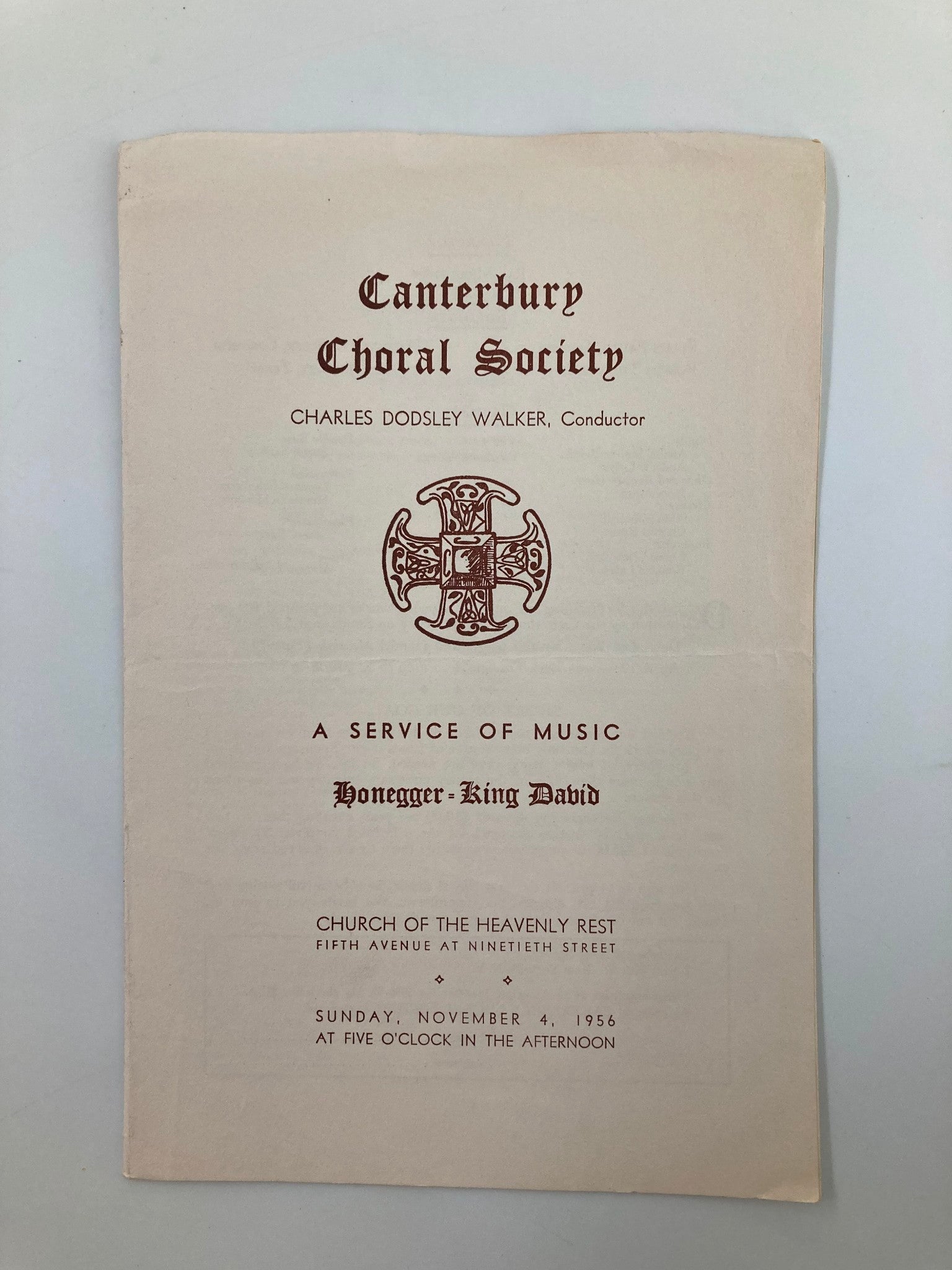 1956 Canterbury Choral Society King David Symphonic Psalm by Arthur Honegger