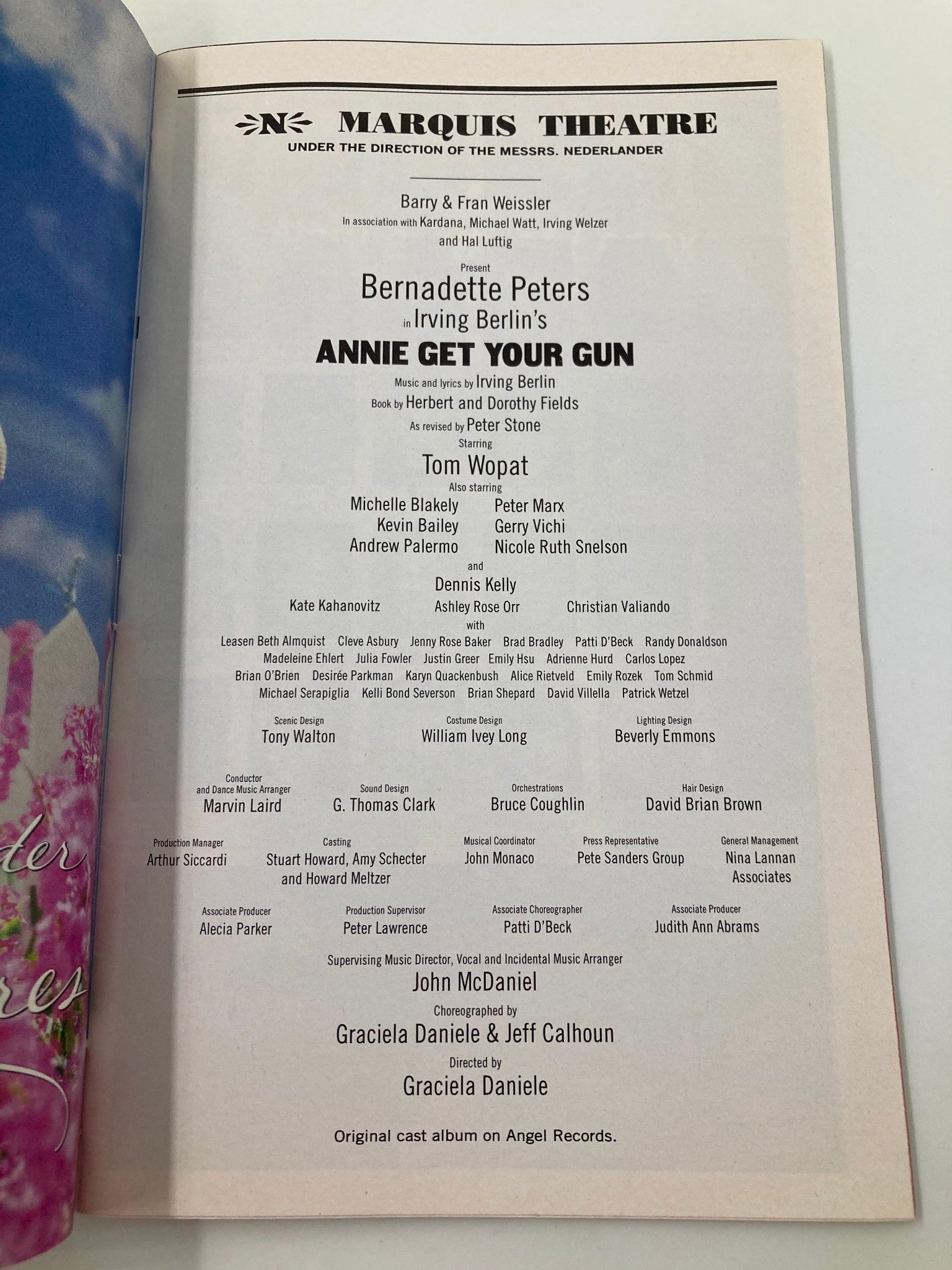 2000 Playbill Marquis Theatre Annie Get Your Gun Tom Wopat, Kevin Bailey VG