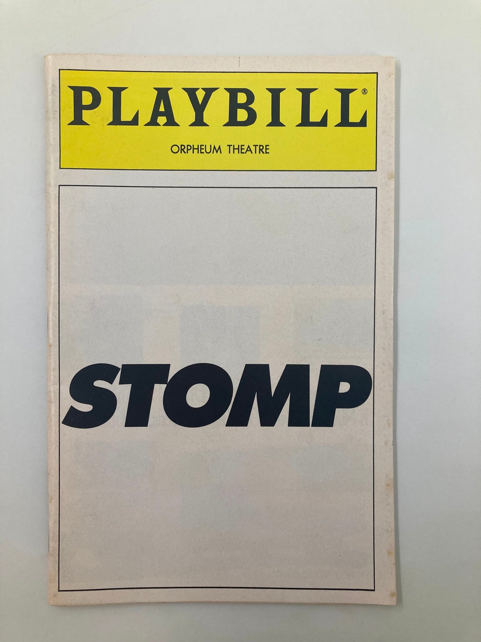 1995 Playbill Orpheum Theatre Stomp Michael Bove, Tony James, Hillel Meltzer