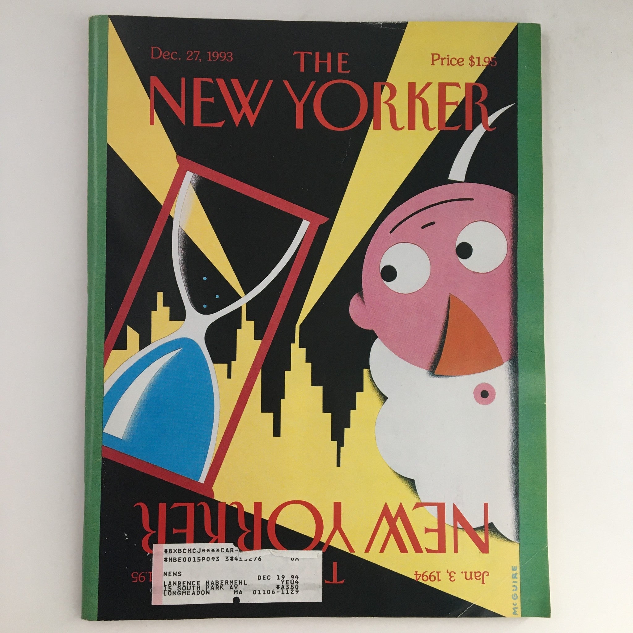 The New Yorker December 27 1993 Full Magazine Theme Cover by Richard McGuire