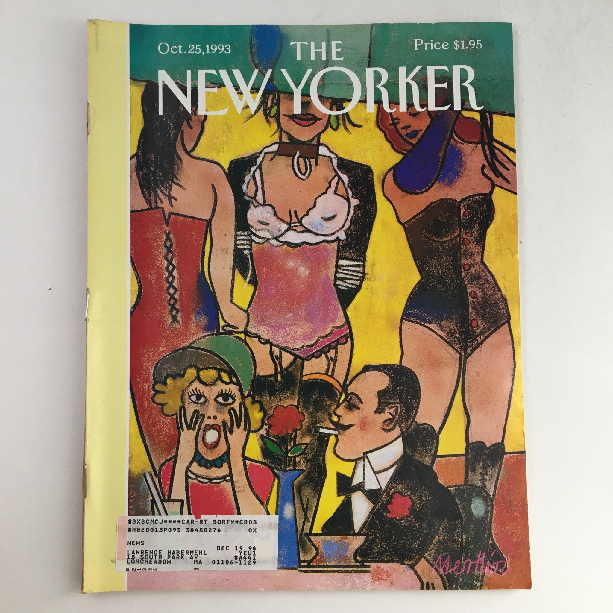 The New Yorker October 25 1993 Full Magazine Theme Cover by Richard Merkin