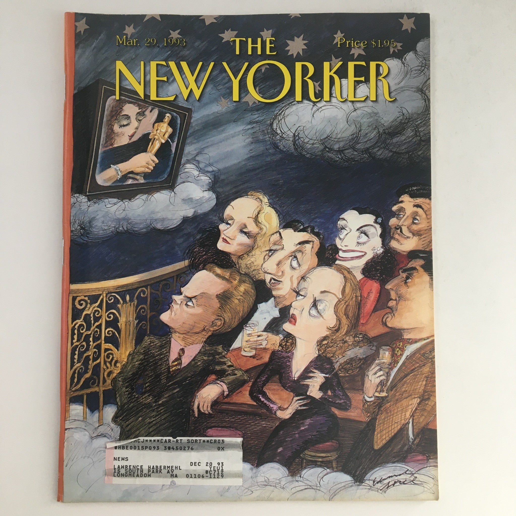 The New Yorker March 29 1993 Full Magazine Theme Cover by Edward Sorel