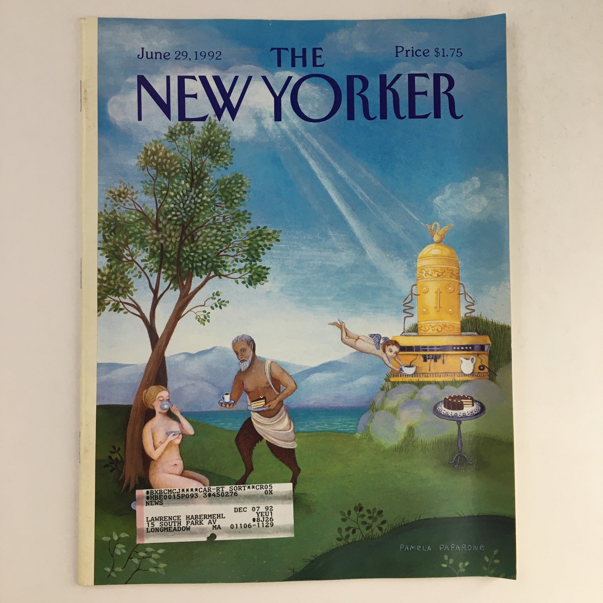 The New Yorker June 29 1992 Full Magazine Theme Cover by Pamela Paparone