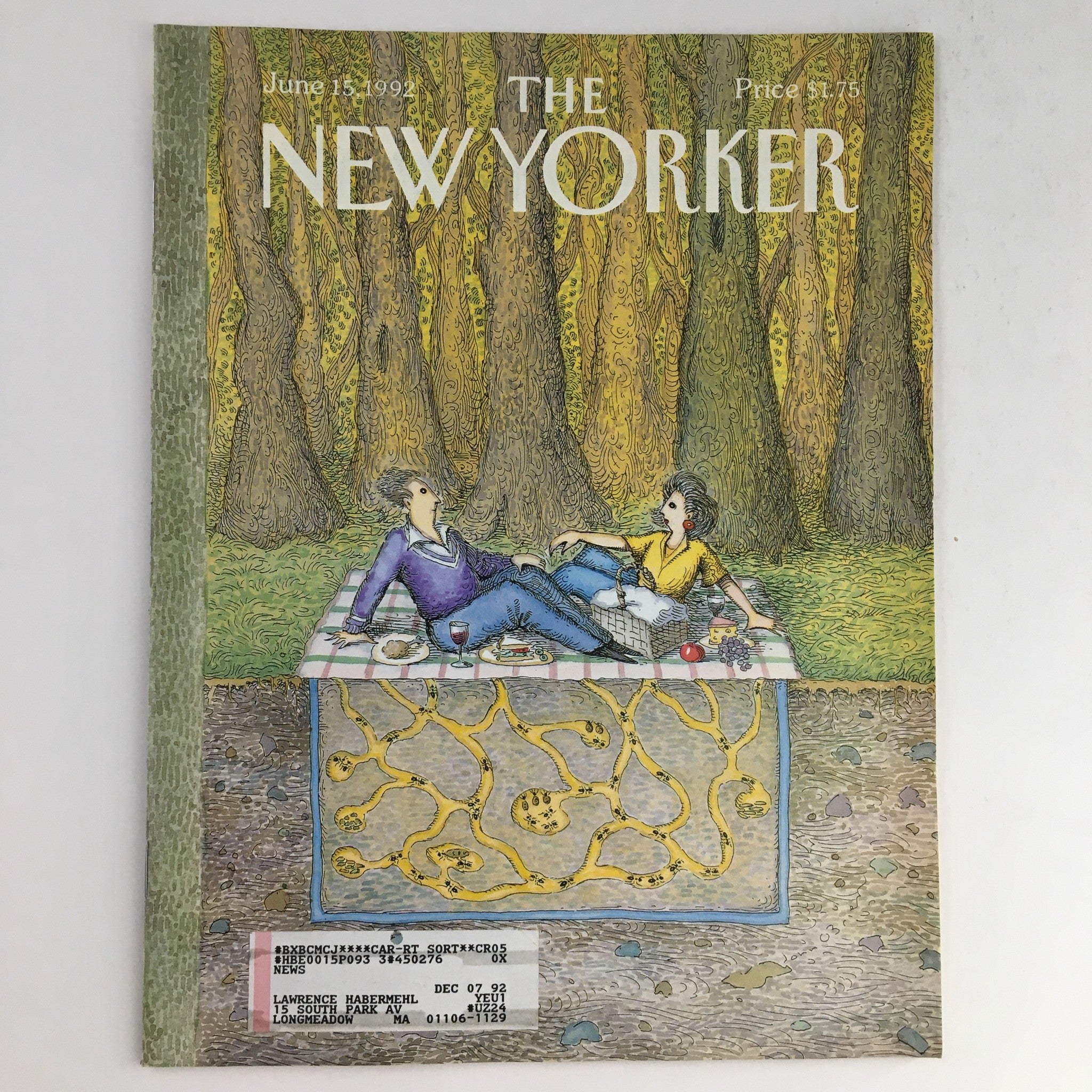 The New Yorker June 15 1992 Full Magazine Theme Cover by John O'Brien