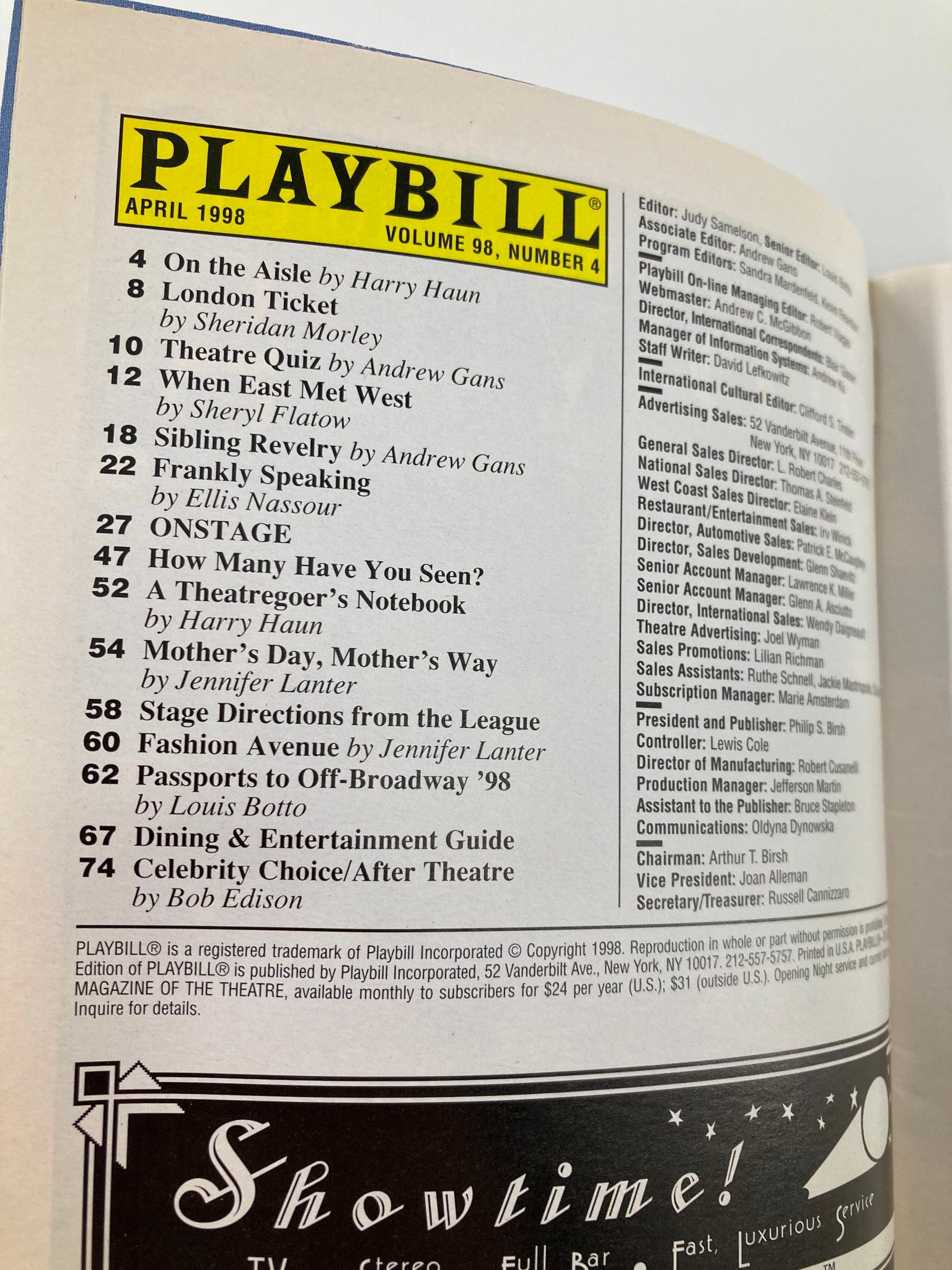 1998 Playbill Royale Theatre Art Alan Alda, Victor Garber by Yasmina Reza