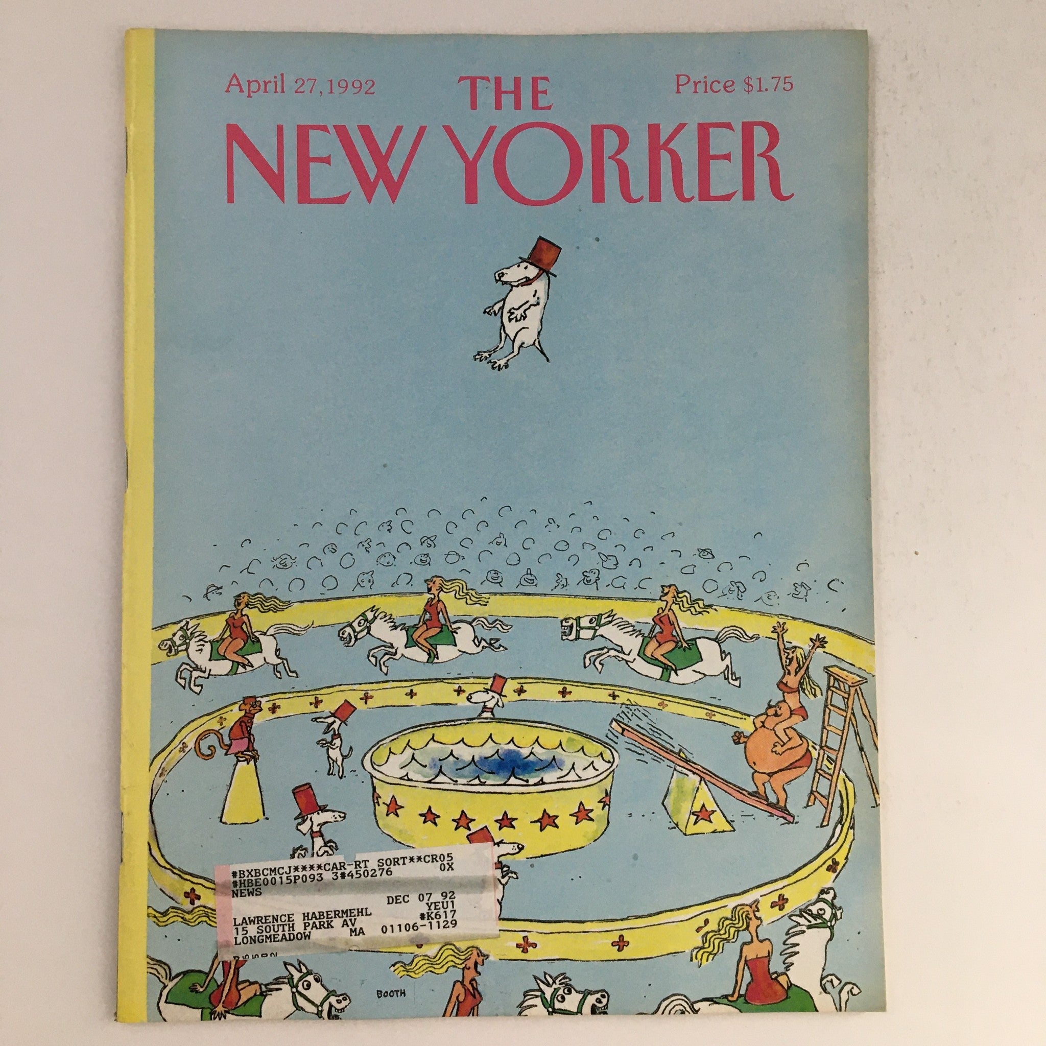 The New Yorker April 27 1992 Full Magazine Theme Cover by George Booth