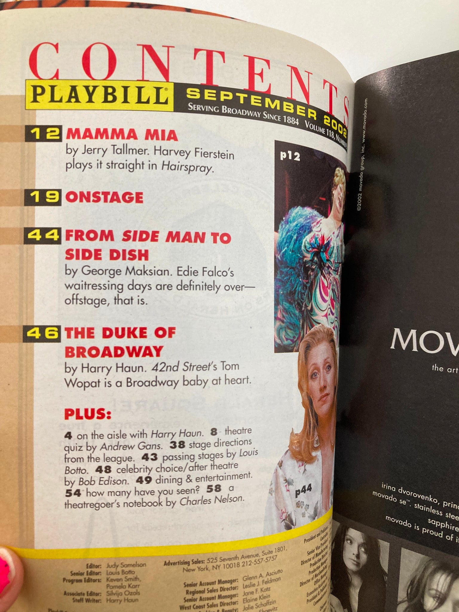 2002 Playbill Neil Simon Theatre Hairspray Laura Bell Bundy, Mary Bond Davis