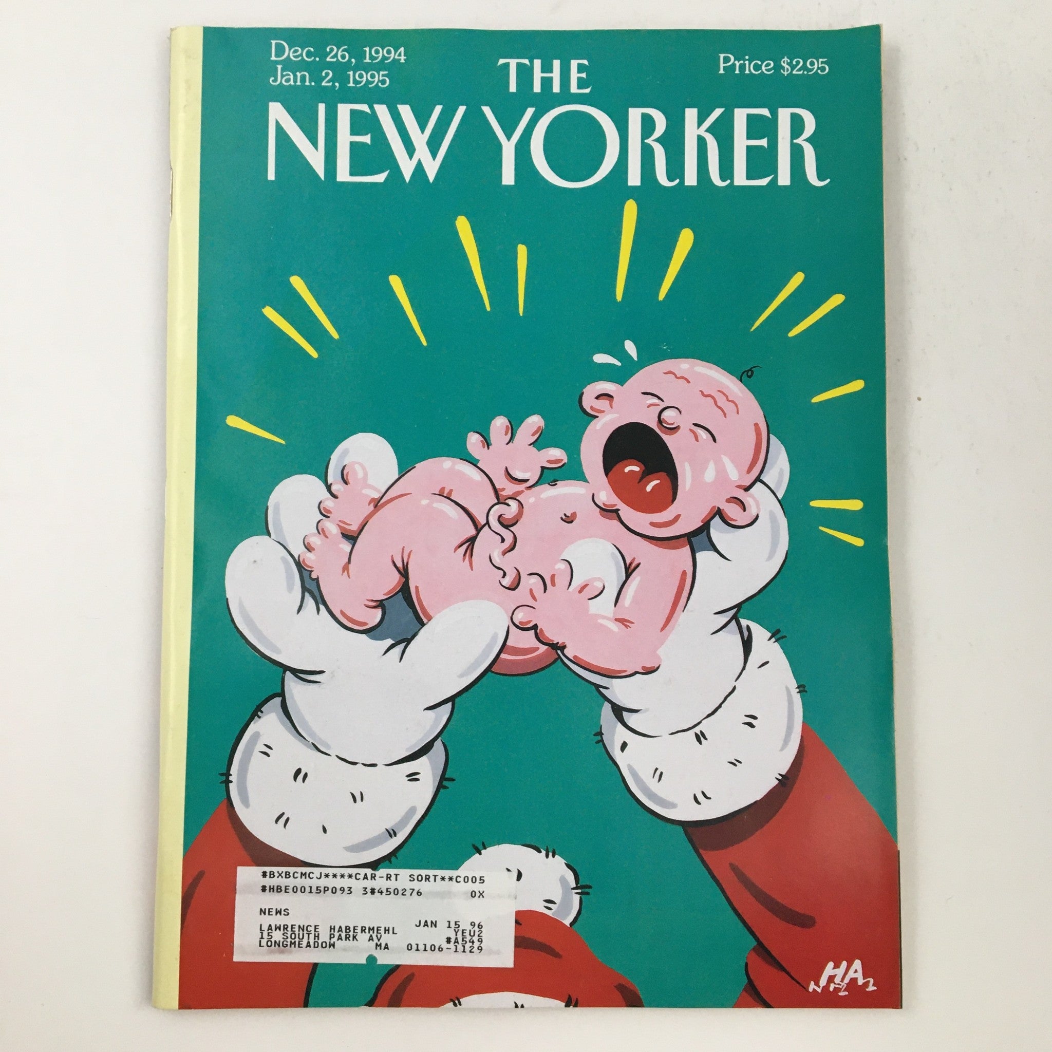 The New Yorker December 26 1994 Full Magazine Theme Cover by Bob "HA" Zoell