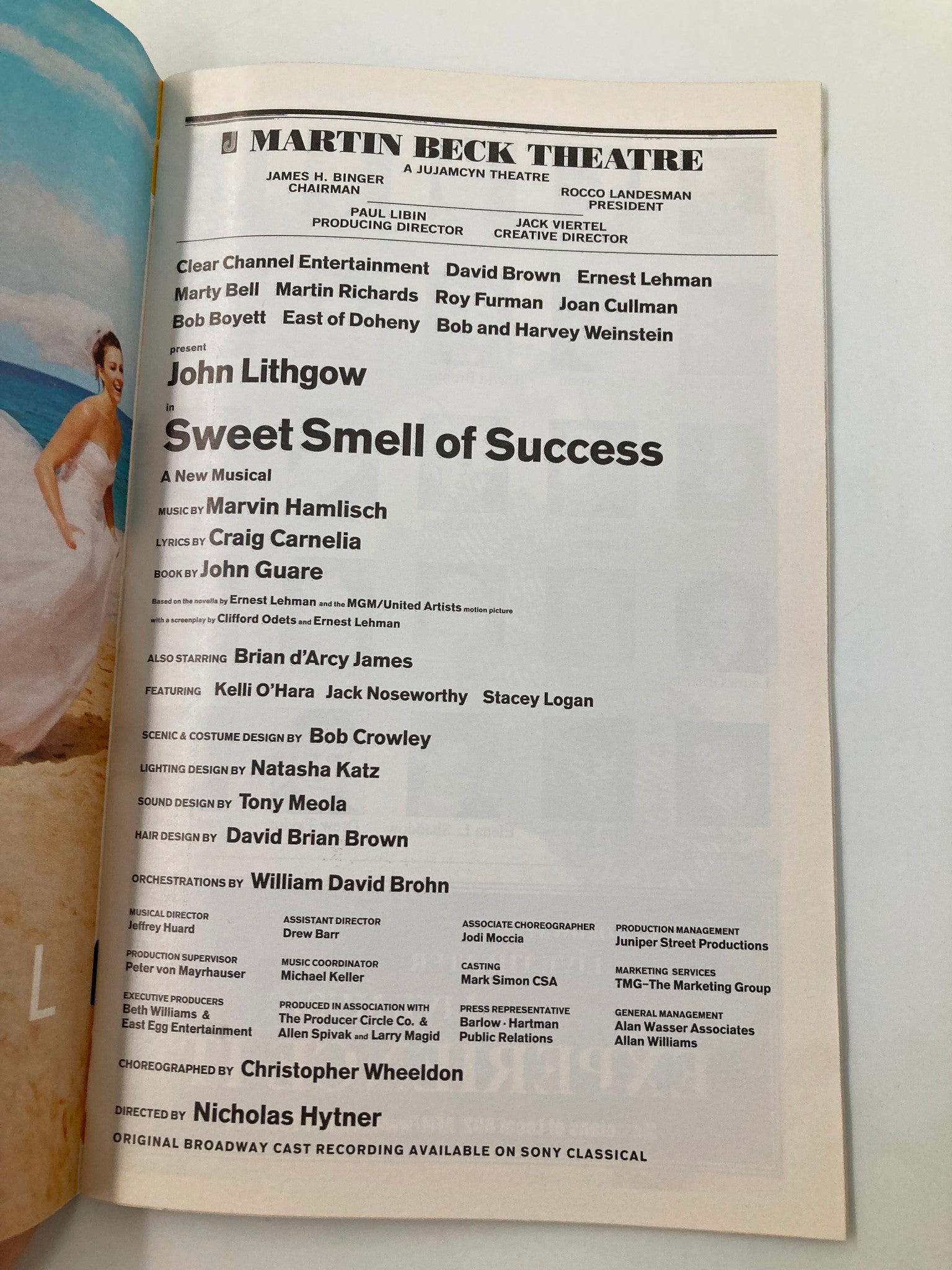 2002 Playbill Martin Beck Theatre Sweet Smell of Success John Lithgow