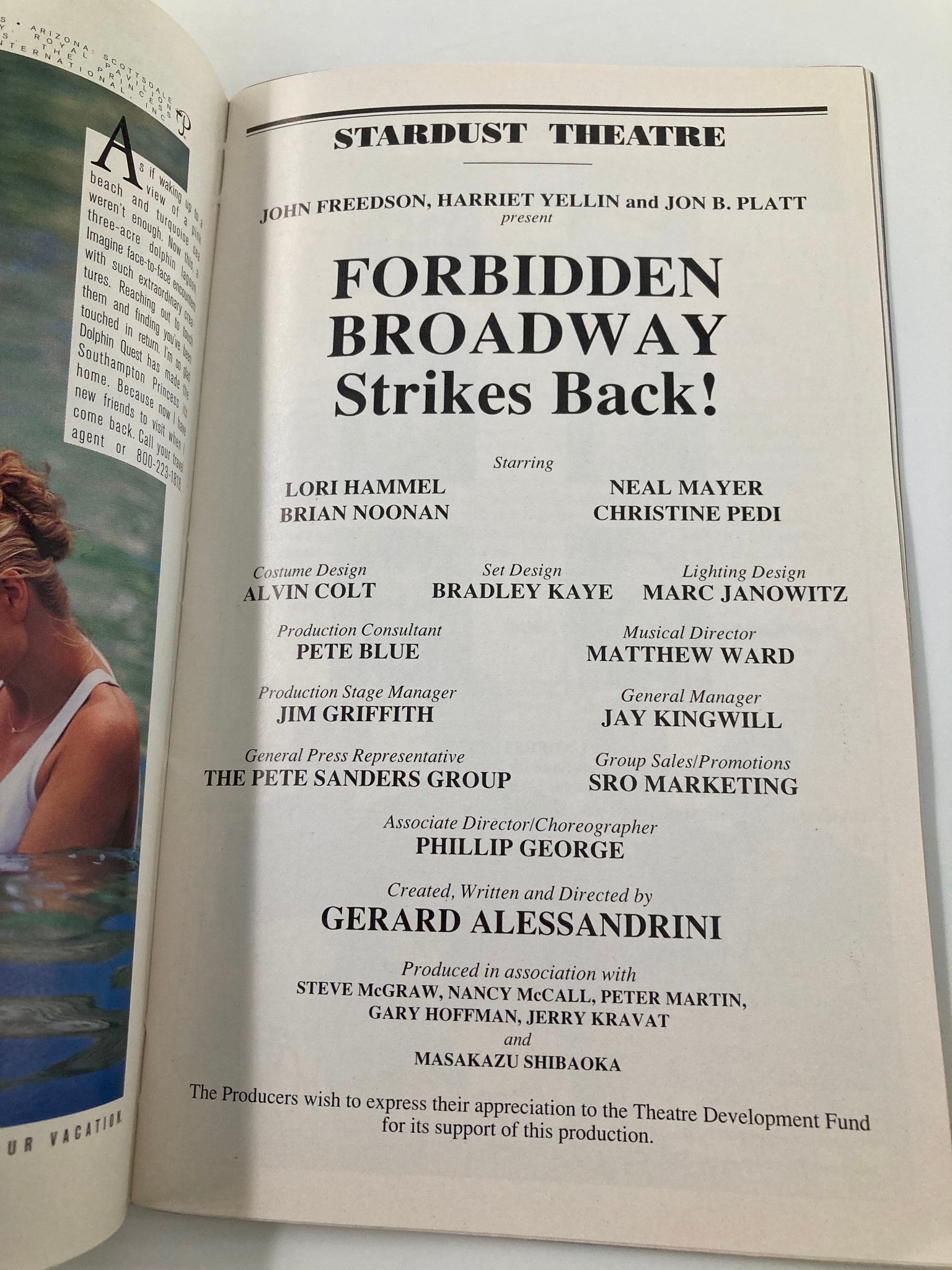 1998 Playbill Stardust Theatre Forbidden Broadway Strikes Back Lori Hammel