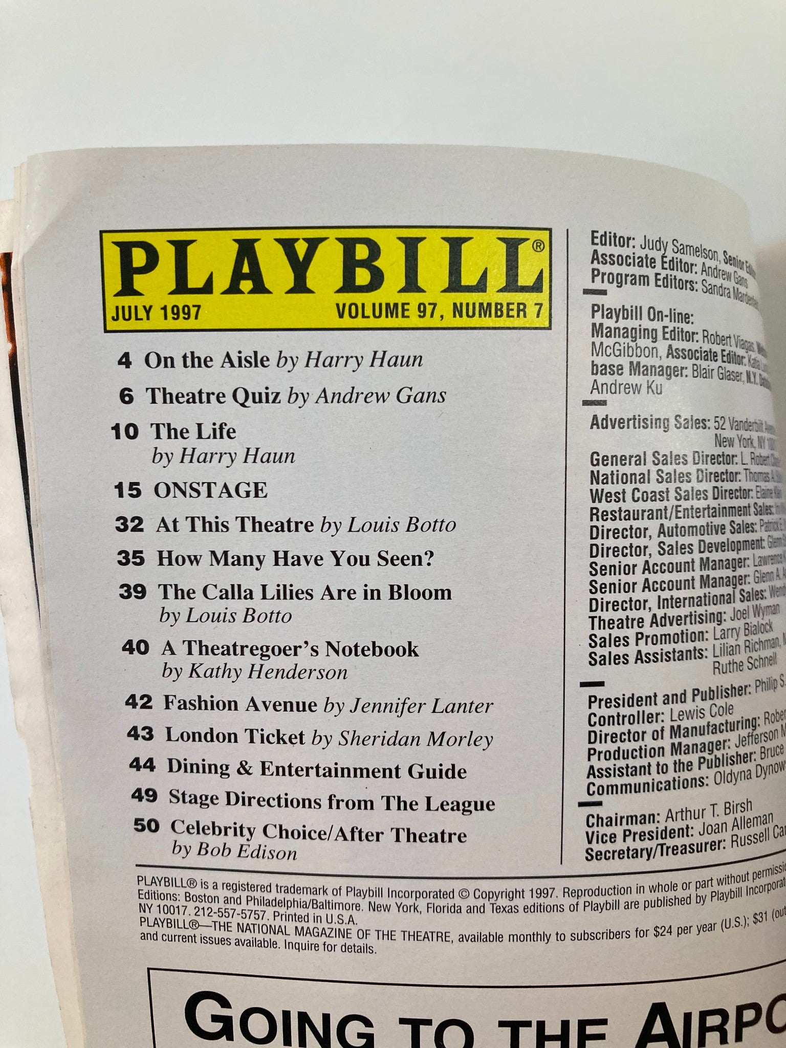 1997 Playbill Variety Arts Theatre Always Patsy Cline Tori Lynn Palazola