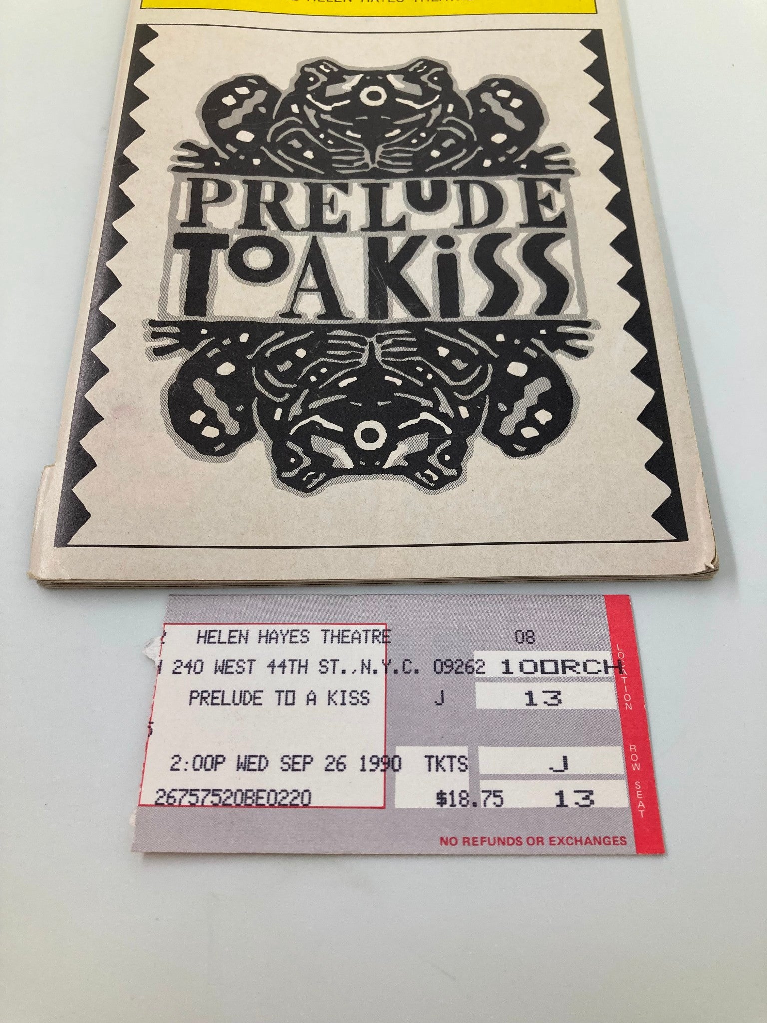 1990 Playbill The Helen Hayes Theatre Prelude To A Kiss Barnard Hughes