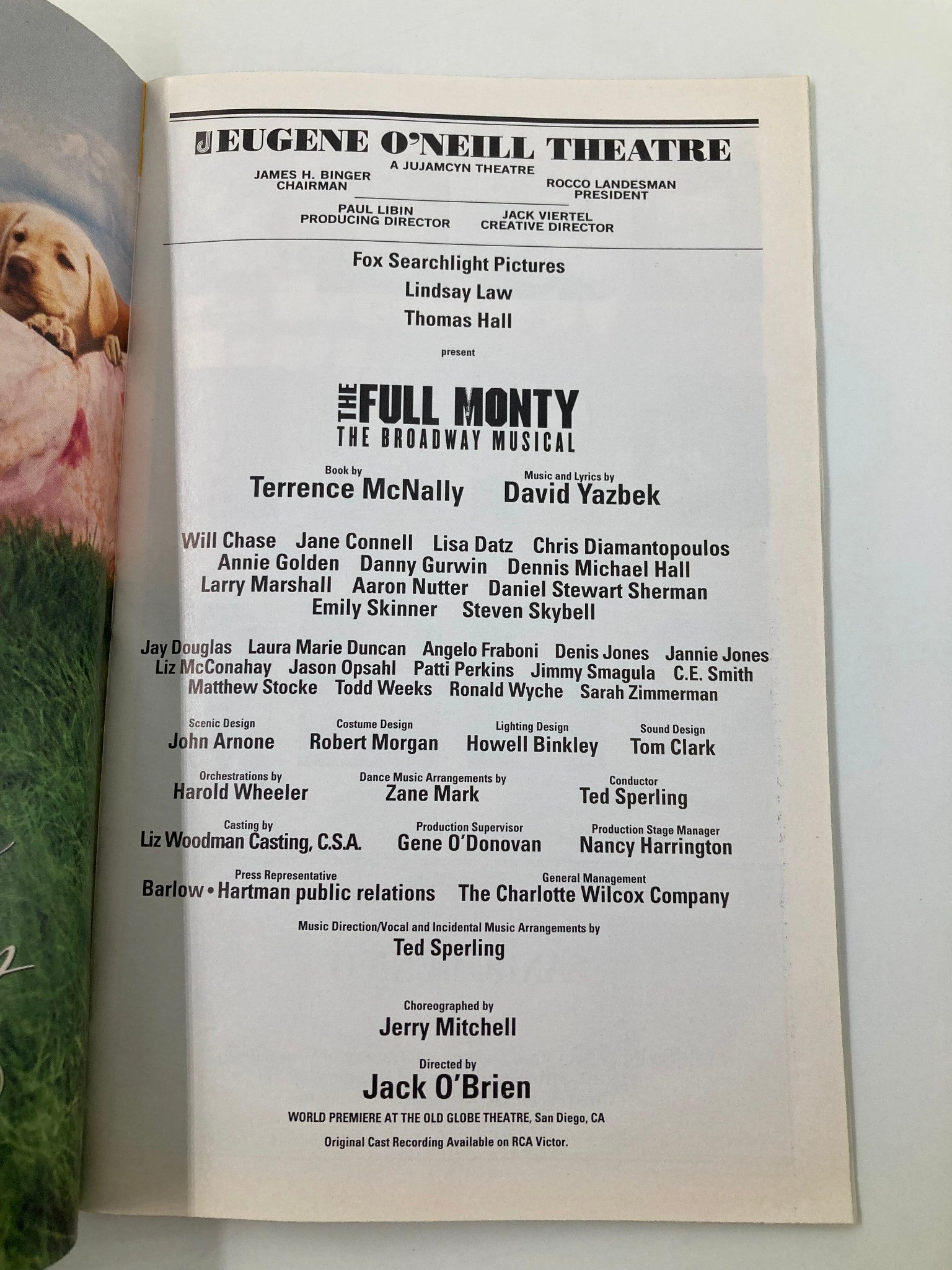 2002 Playbill Eugene O'Neill Theatre The Full Monty Will Chase, Jane Connell