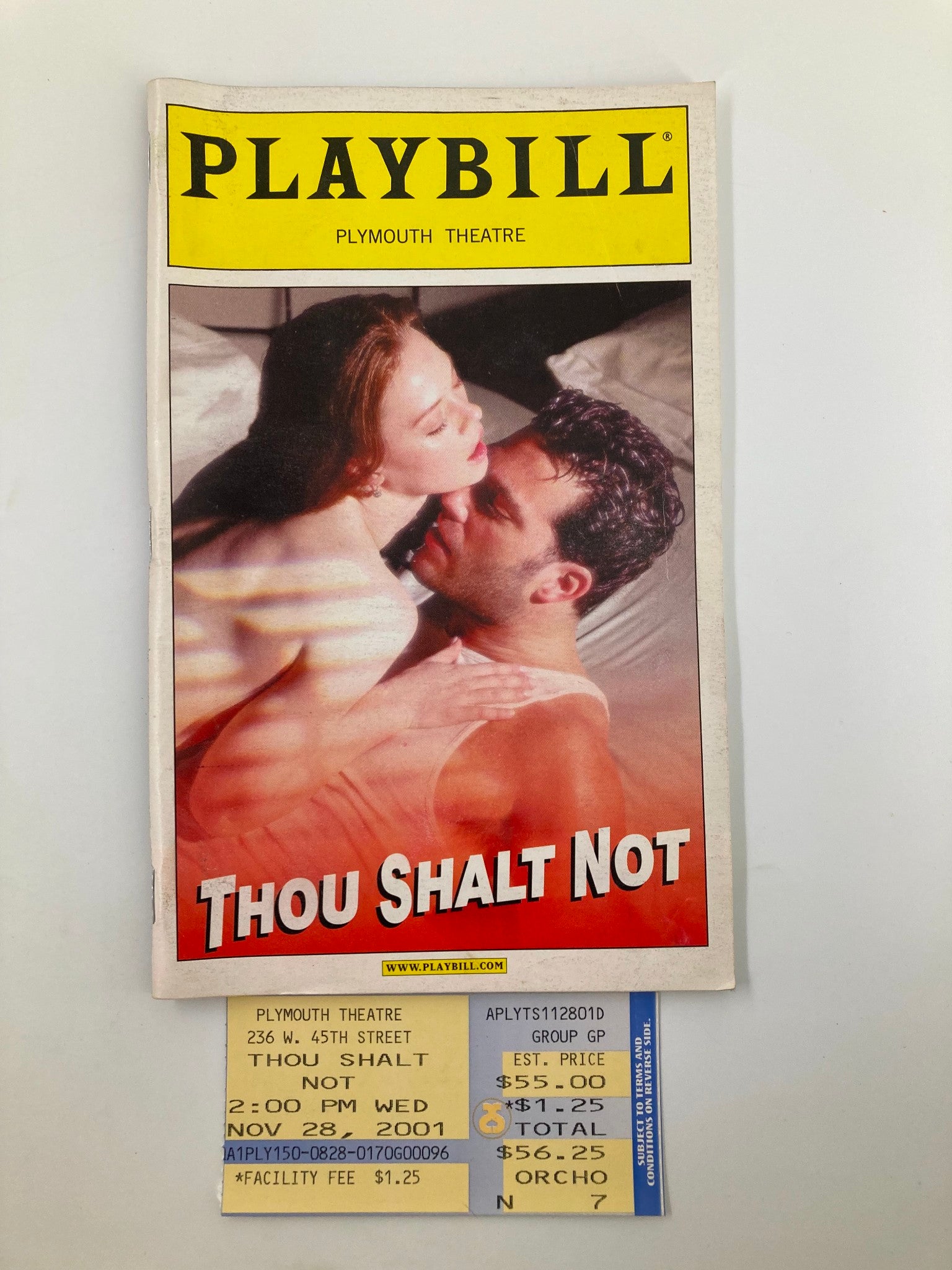 2001 Playbill Plymouth Theatre Thou Shalt Not Timothy J. Alex, Dylis Croman