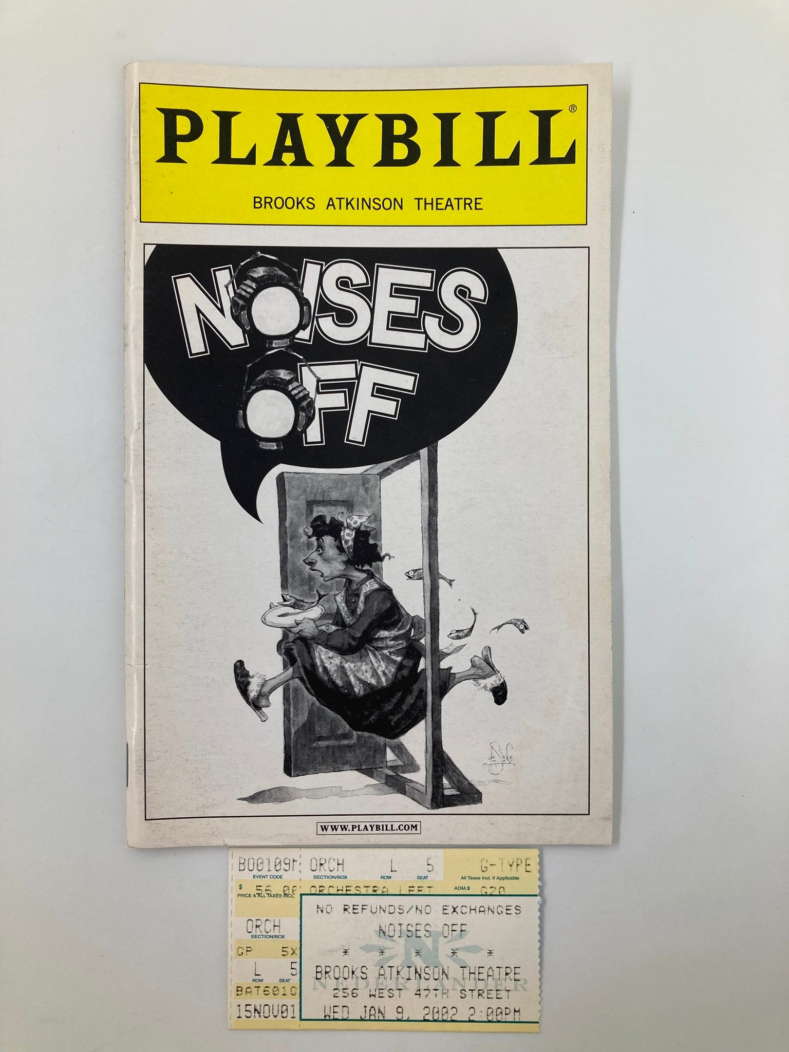 2002 Playbill Brooks Atkinson Theatre Noises Off Katie Finneran, Robin Weigert