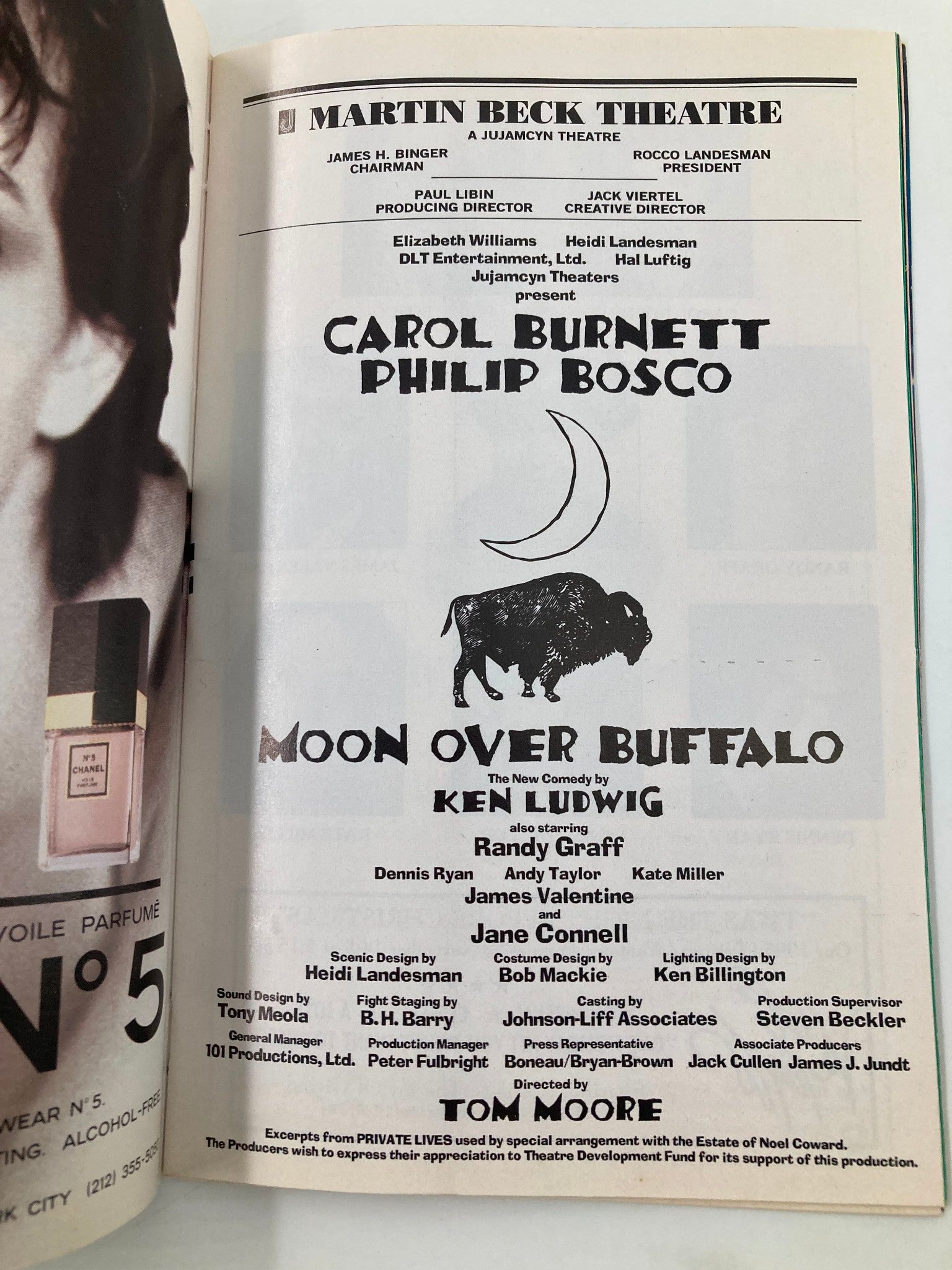 1995 Playbill Martin Beck Theatre Moon Over Buffalo Carol Burnett, Philip Bosco