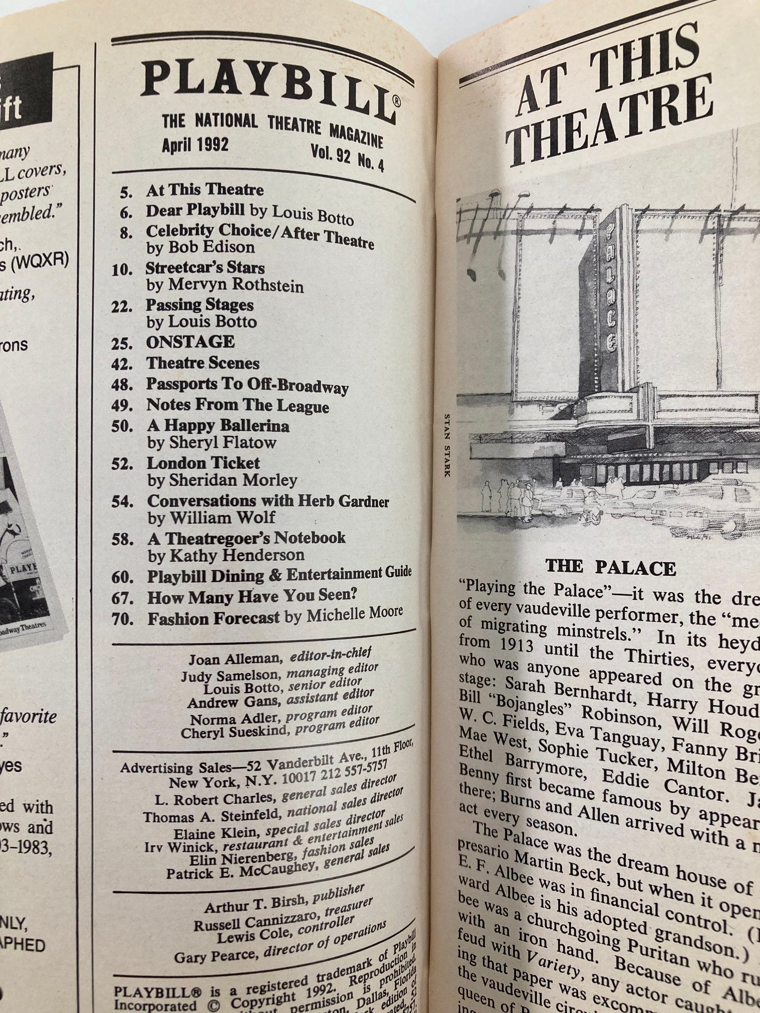 1992 Playbill The Palace Theatre Keith Carradine in The Will Rogers Follie