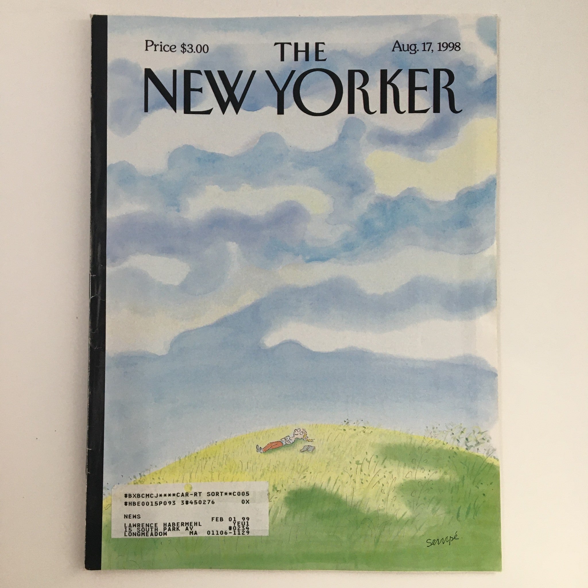 The New Yorker August 17 1998 Full Magazine Theme Cover Art Jean-Jacques Sempé